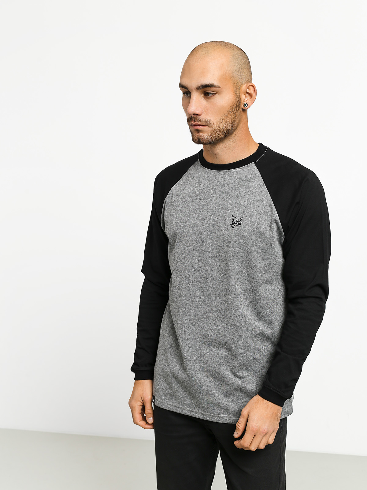 Longsleeve Nervous Icon (black/grey)