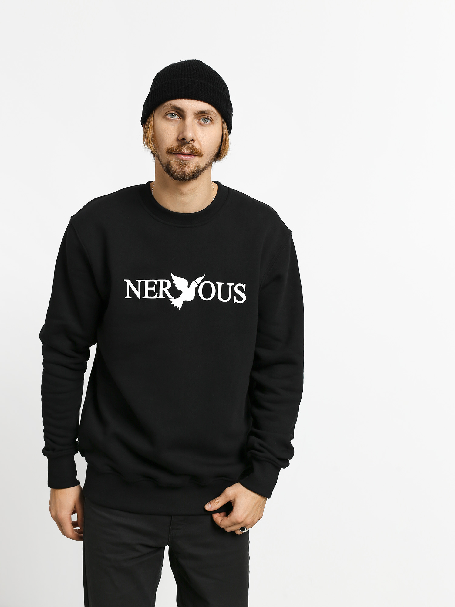 Bluza Nervous Classic Crew (black/white)