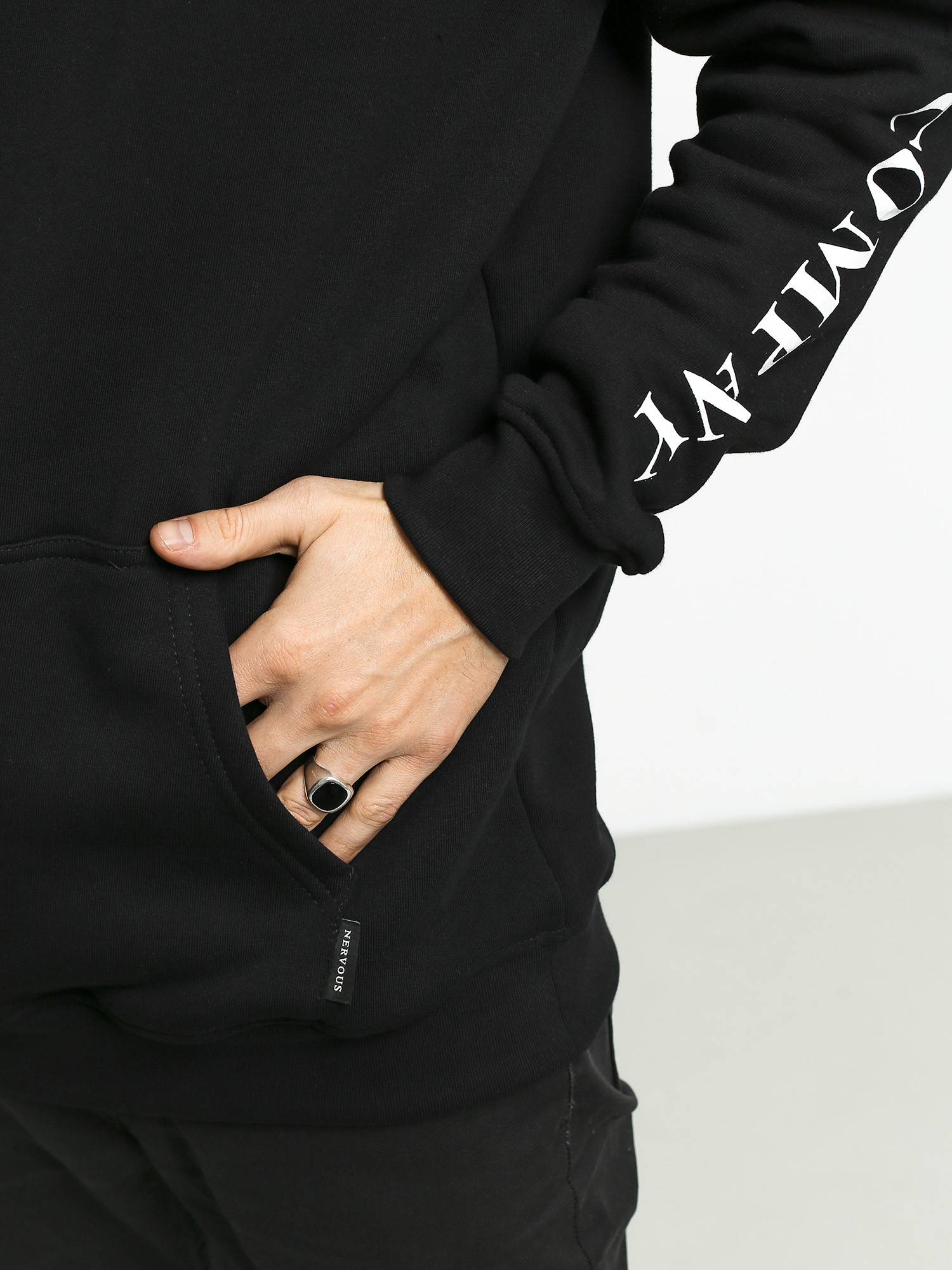 Bluza z kapturem Nervous Cls HD (black/white)