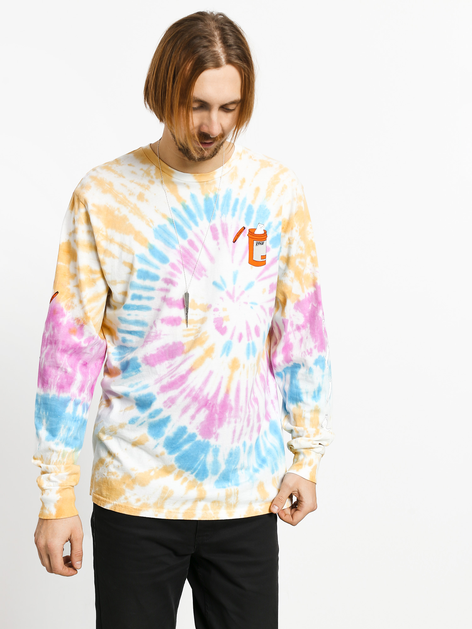 Longsleeve RipNDip Nermal Pills (gold rainbow wash)