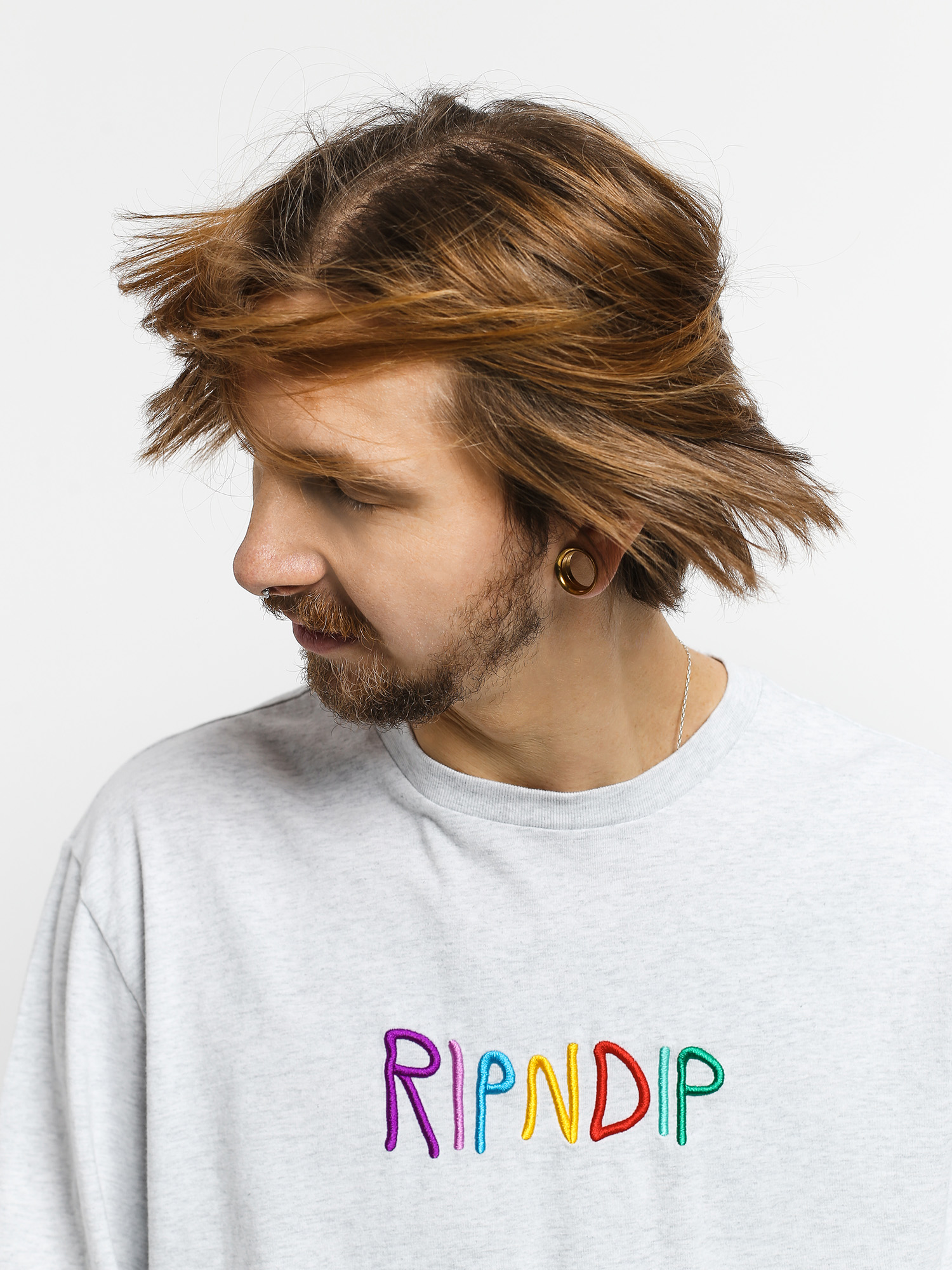 Longsleeve RipNDip EMB Logo (heather grey)