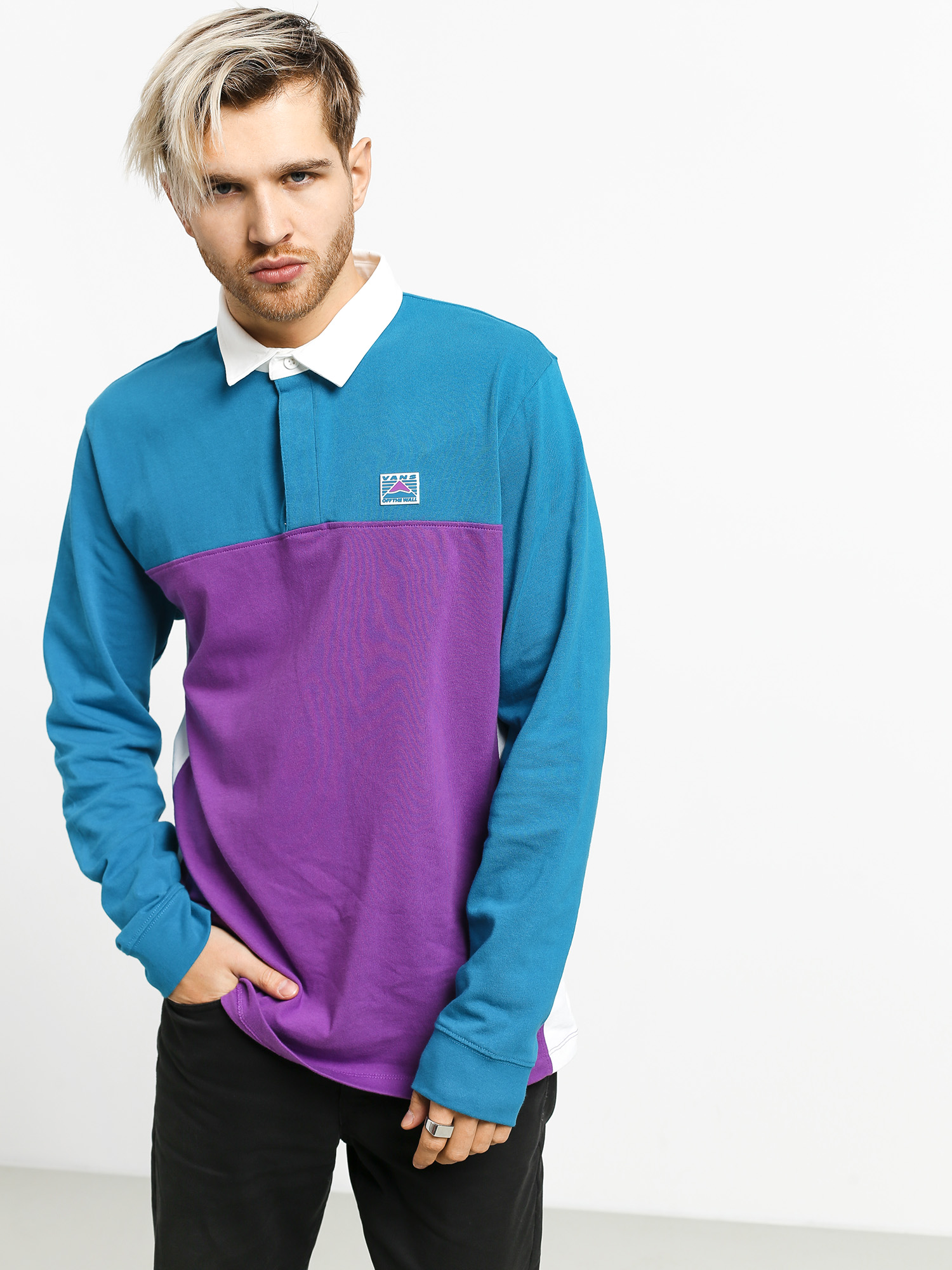 Longsleeve Vans Hi Point Colorblock Rugby (turkish tile/dewberry)