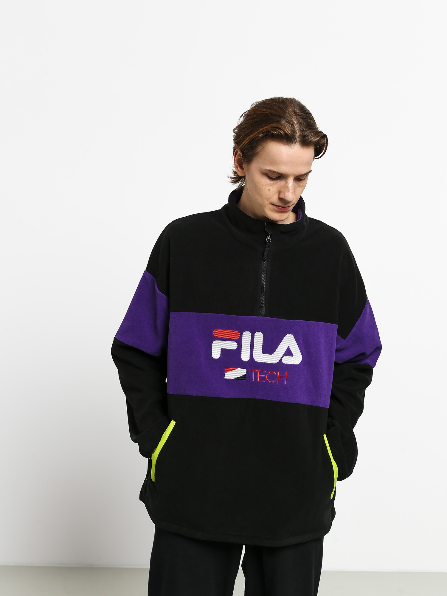 Bluza Fila Reijo Half ZIP (black/tillandsia purple)