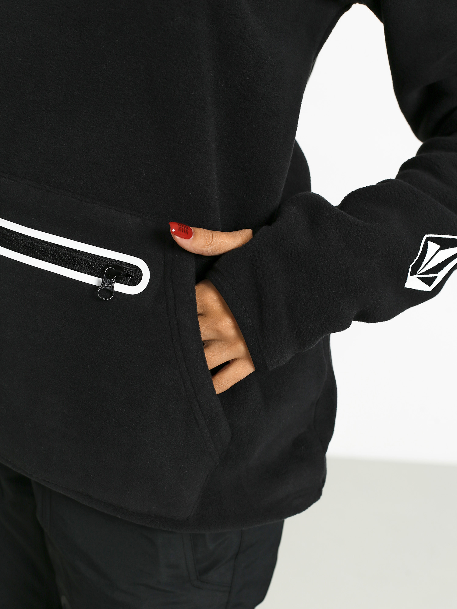 Damska Bluza z kapturem Volcom Polartec Mid HD (blk)