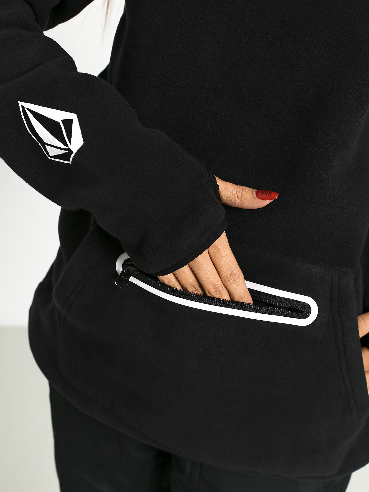 Damska Bluza z kapturem Volcom Polartec Mid HD (blk)