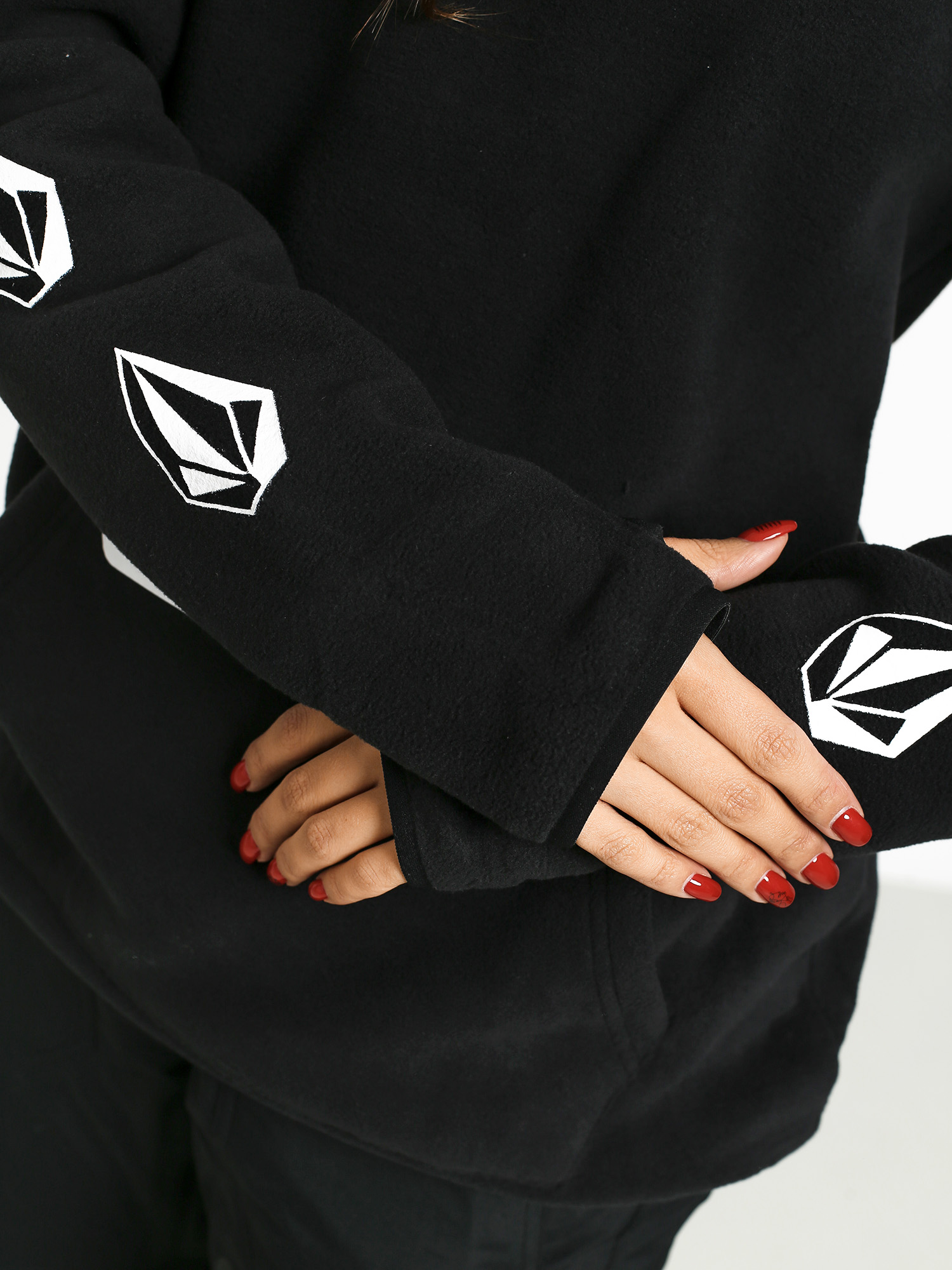 Damska Bluza z kapturem Volcom Polartec Mid HD (blk)