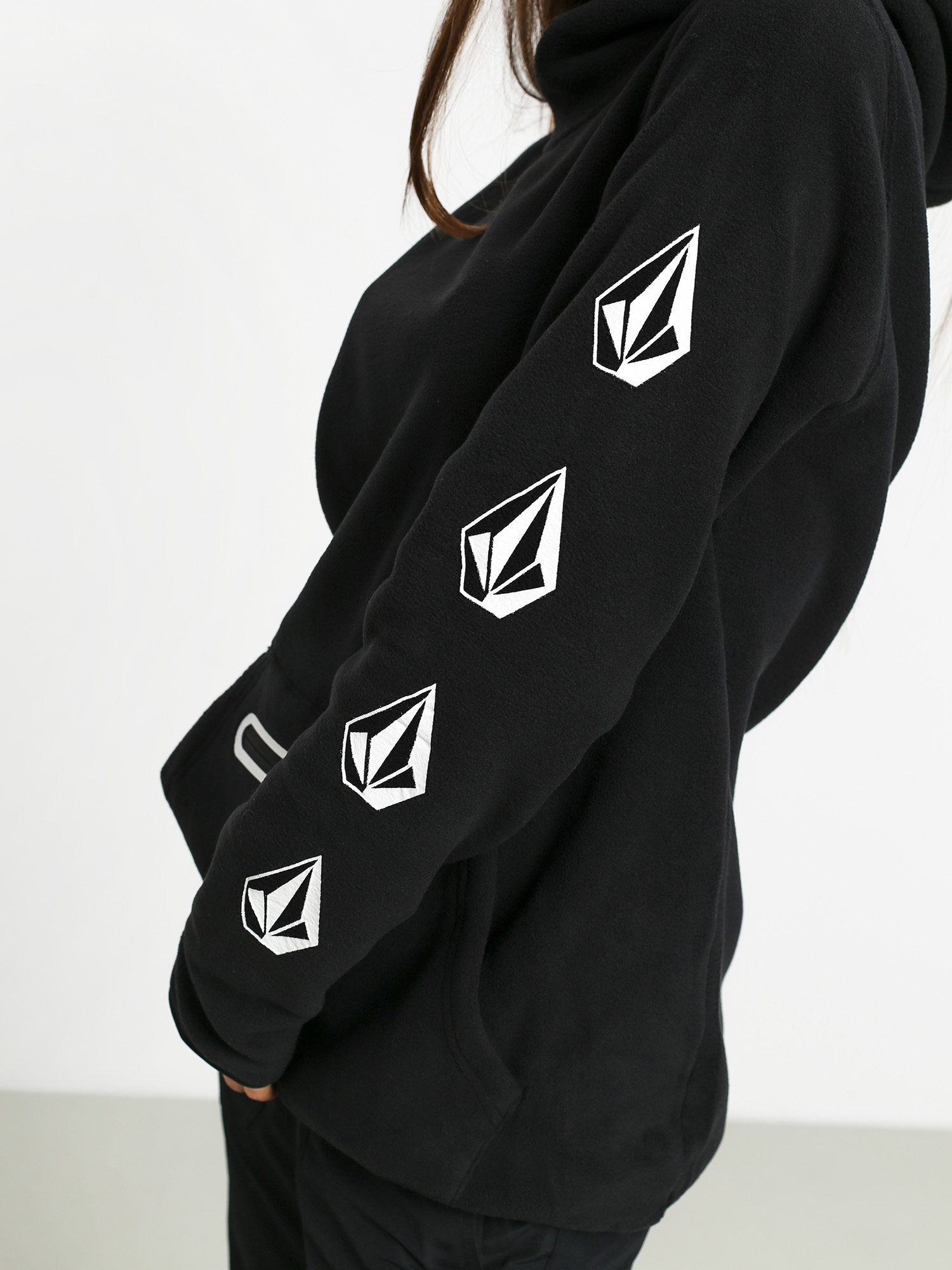 Damska Bluza z kapturem Volcom Polartec Mid HD (blk)