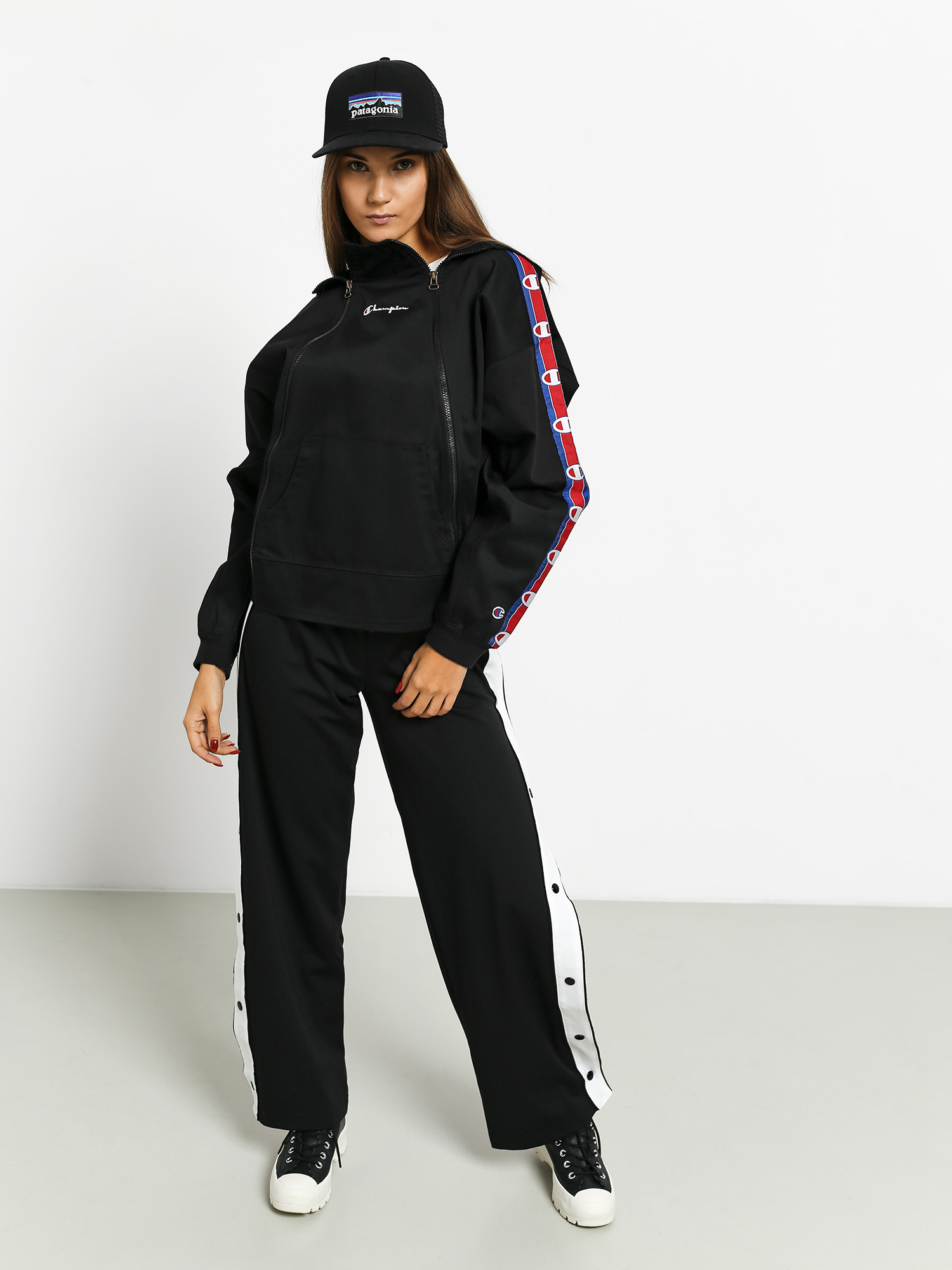 Bluza z kapturem Champion Diagonal Hooded Full Zip ZHD Wmn (nbk)