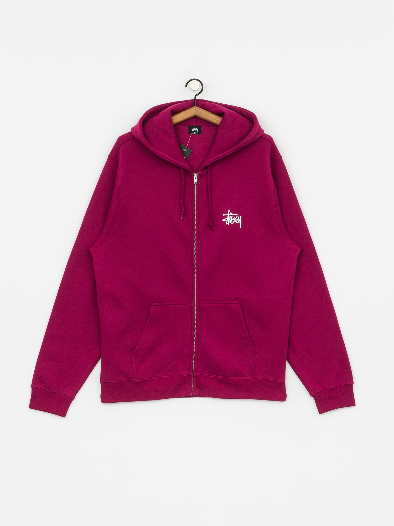 Bluza z kapturem Stussy Basic Stussy Zip HD (wine)