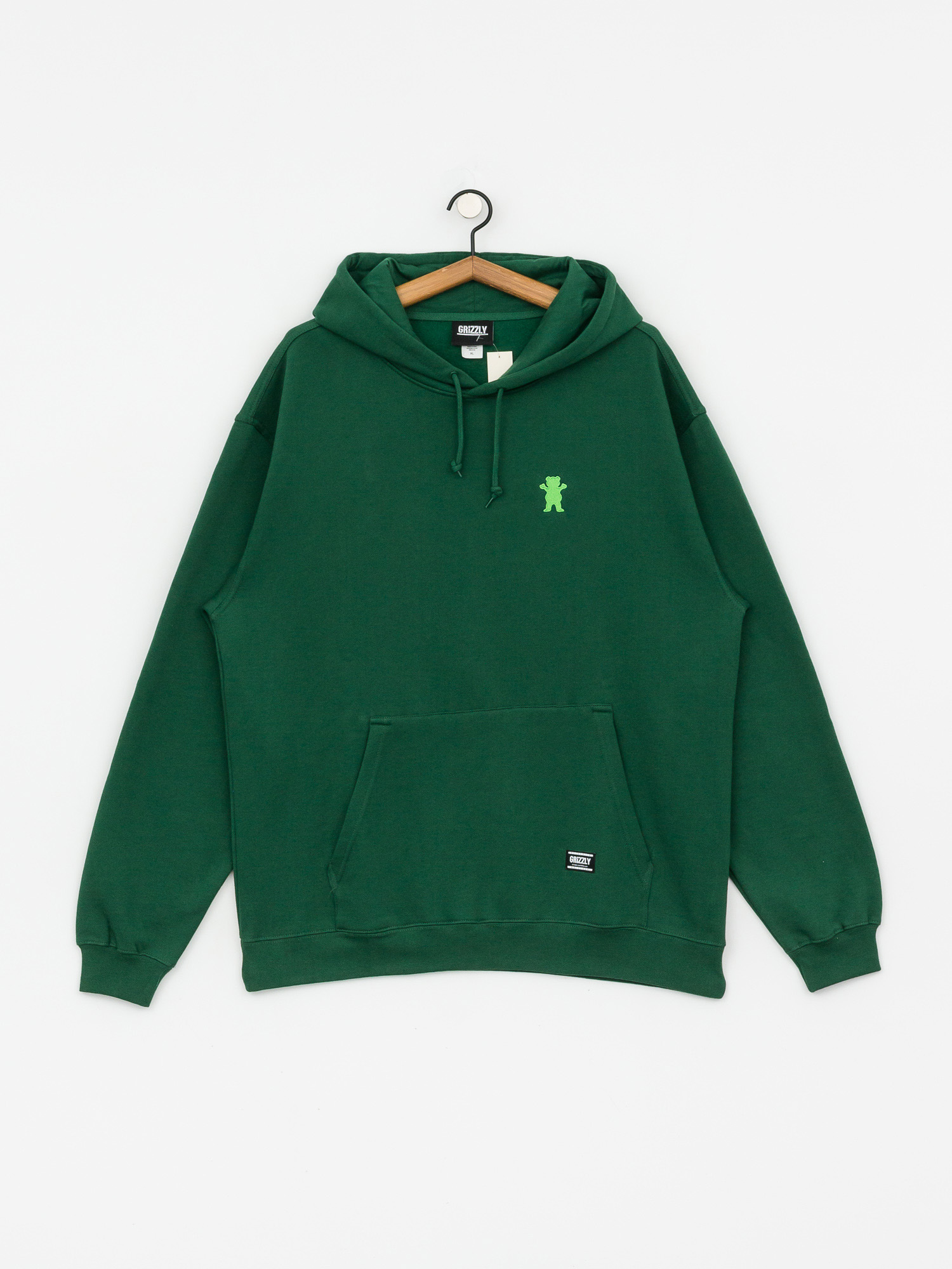 Bluza z kapturem Grizzly Griptape Og Bear Embroidered HD (forest/lime)