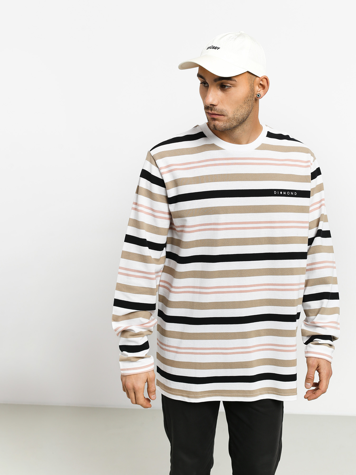 Longsleeve Diamond Supply Co. Marquise Striped (white)