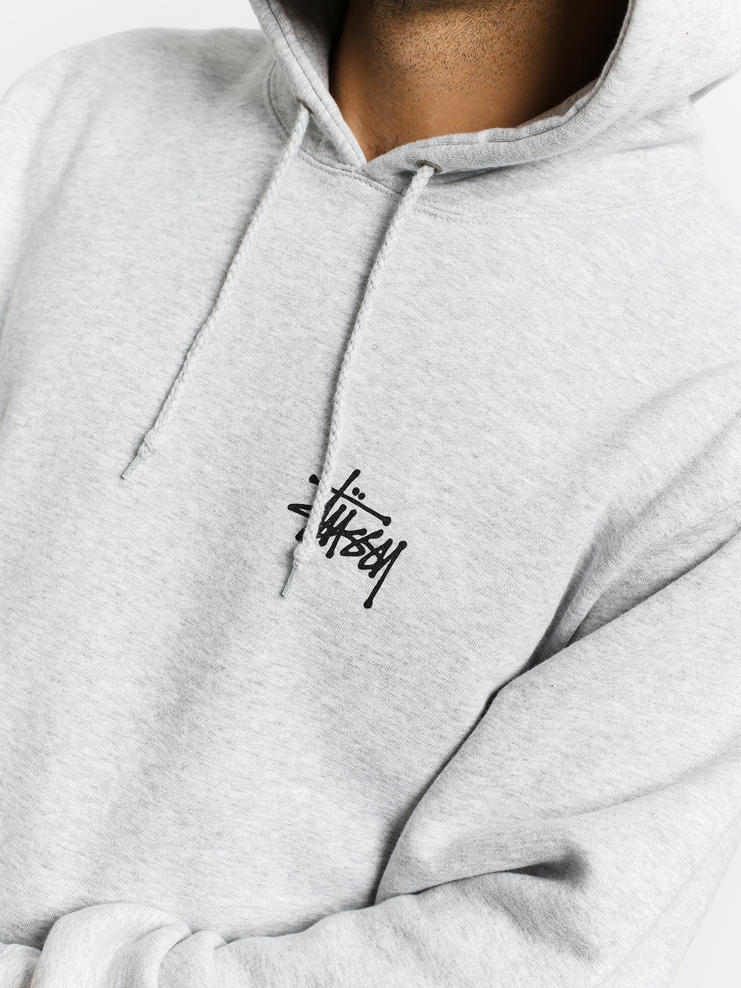 Bluza z kapturem Stussy Basic Stussy HD (ash heather)