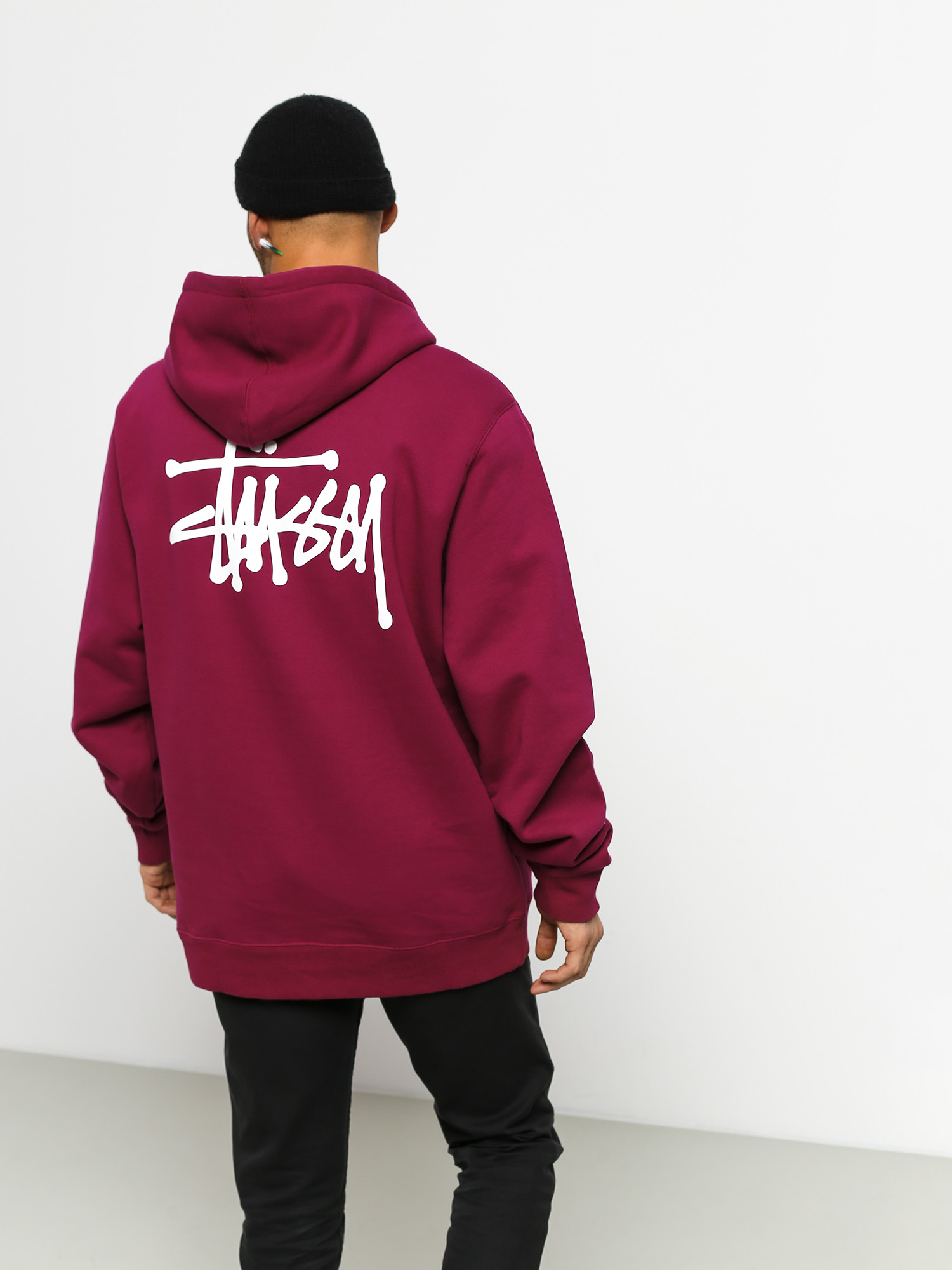 Bluza z kapturem Stussy Basic Stussy Zip HD (wine)