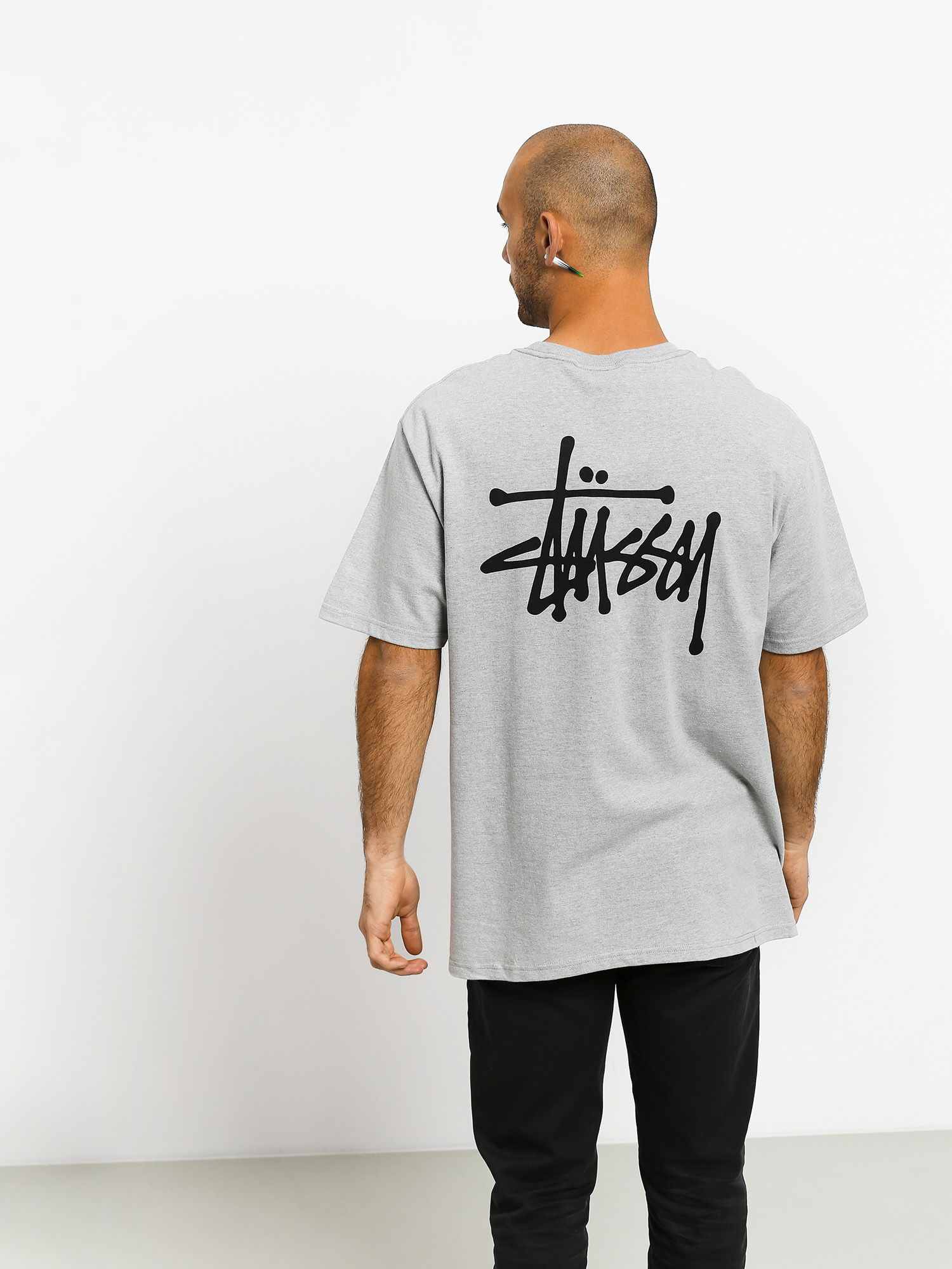T-shirt Stussy Basic Stussy (grey heather)