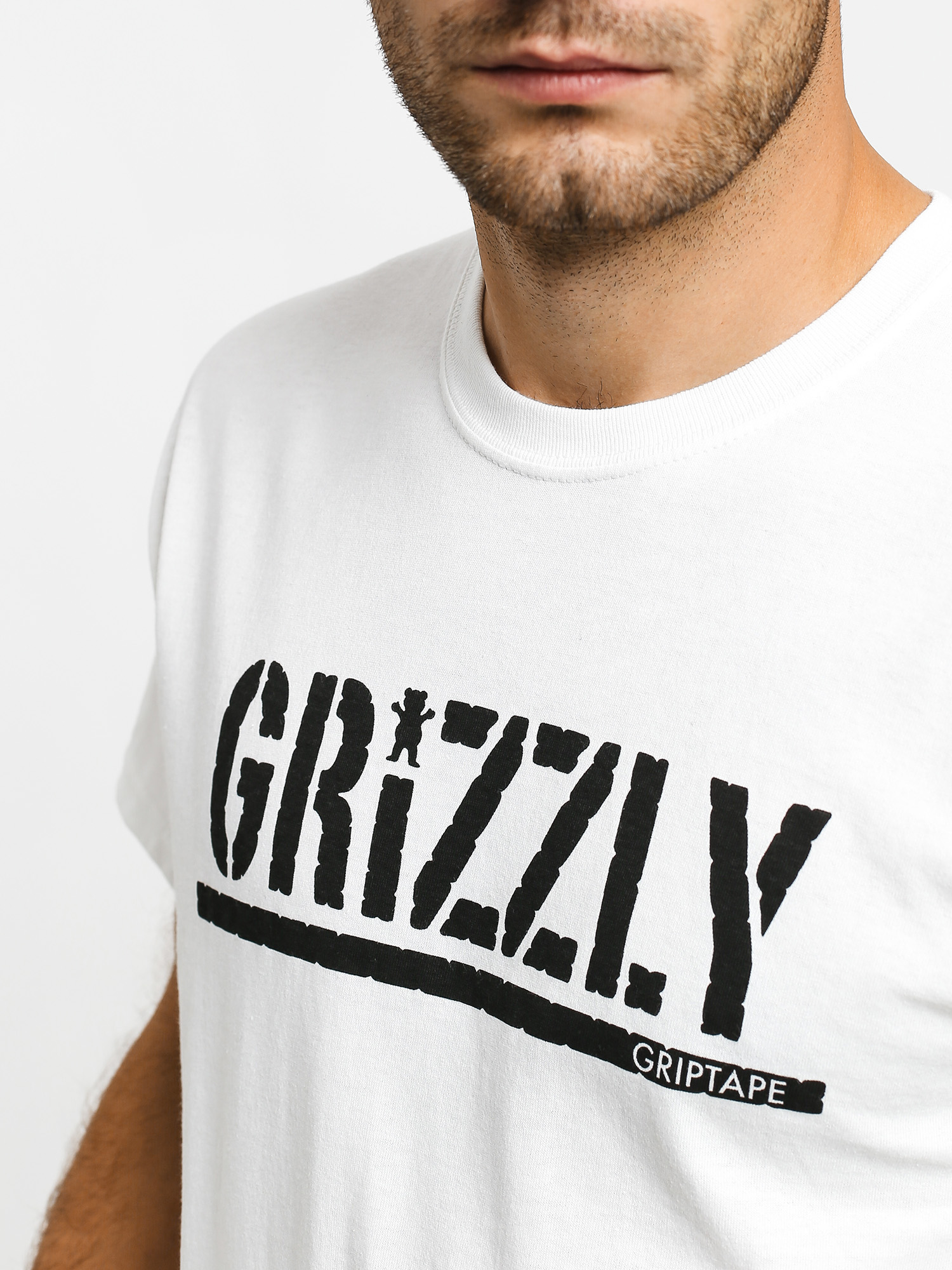 T-shirt Grizzly Griptape Stamp (white/black)
