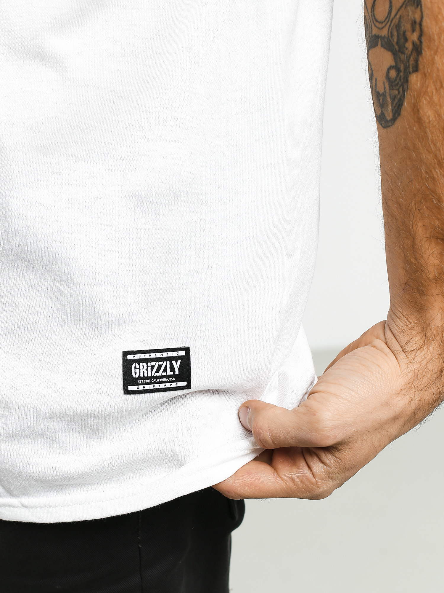 T-shirt Grizzly Griptape Stamp (white/black)