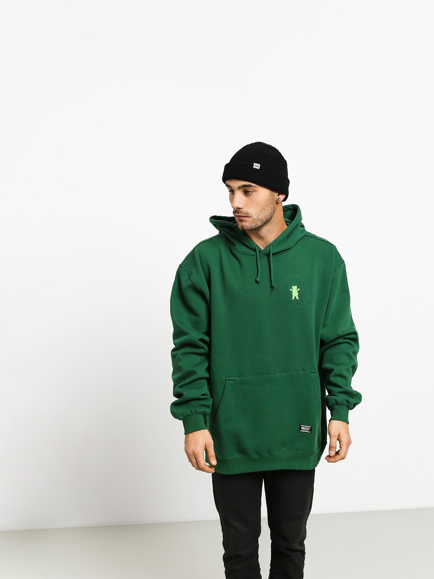 Bluza z kapturem Grizzly Griptape Og Bear Embroidered HD (forest/lime)