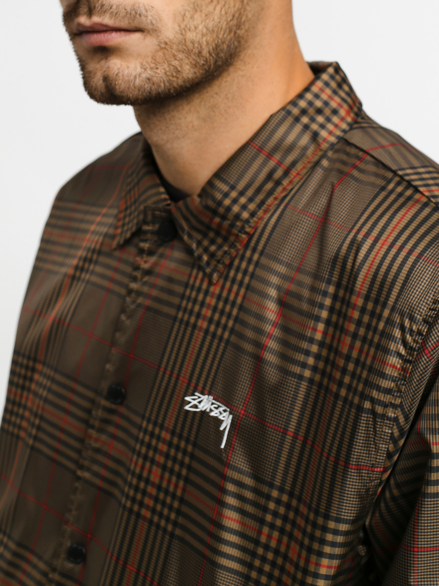 Kurtka Stussy Plaid Coach (brown)