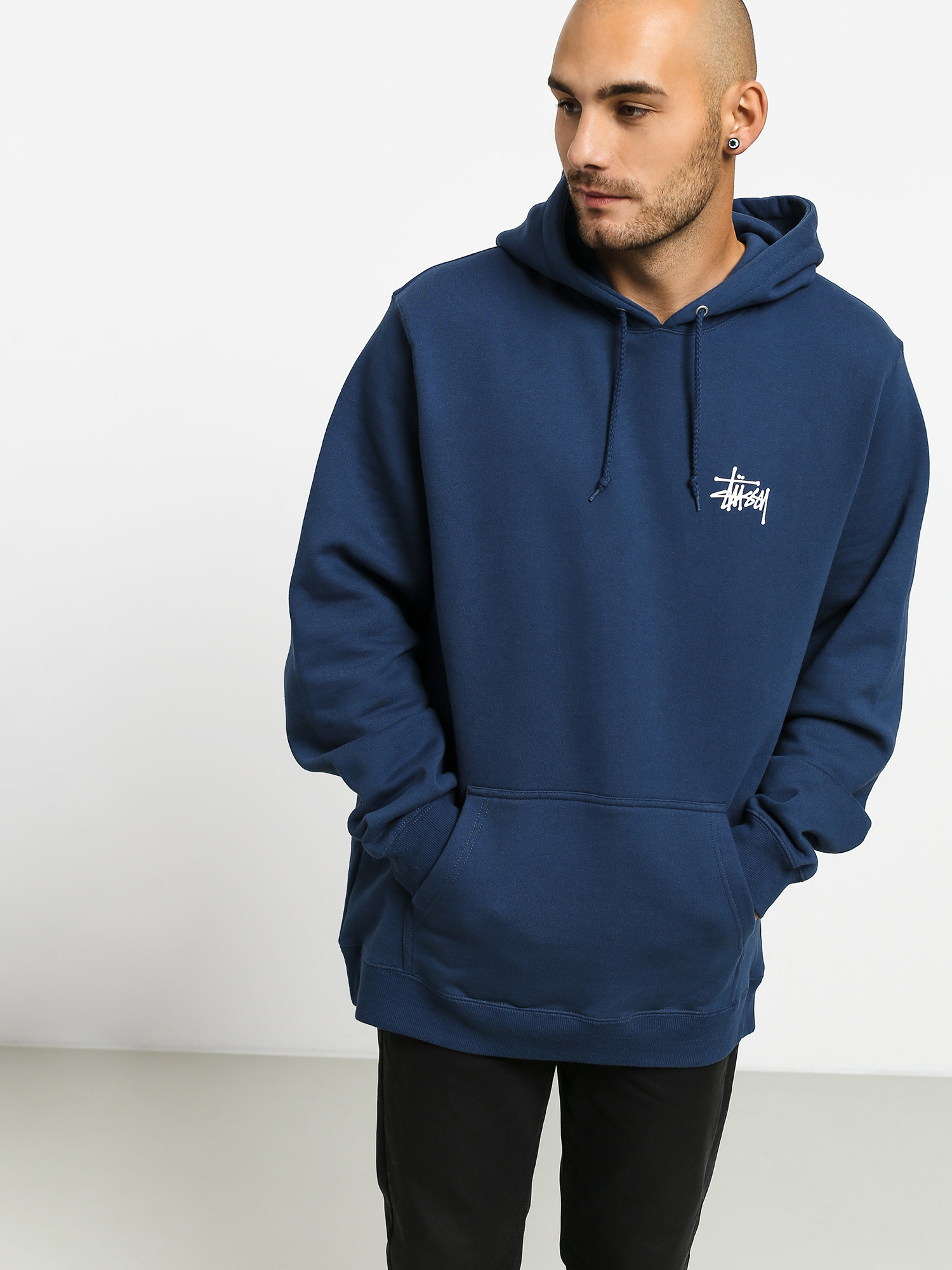 Bluza z kapturem Stussy Basic Stussy HD (navy)