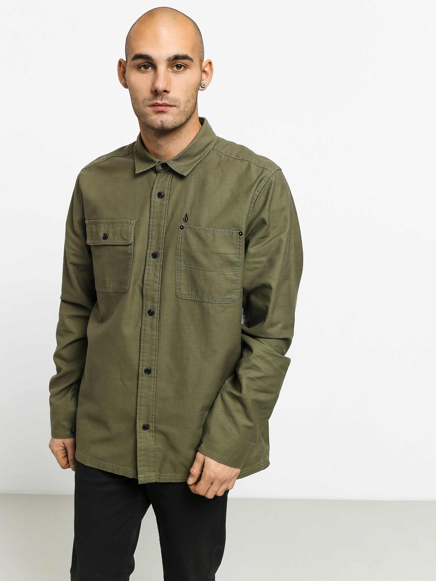 Koszula Volcom Caven Ls (army green combo)
