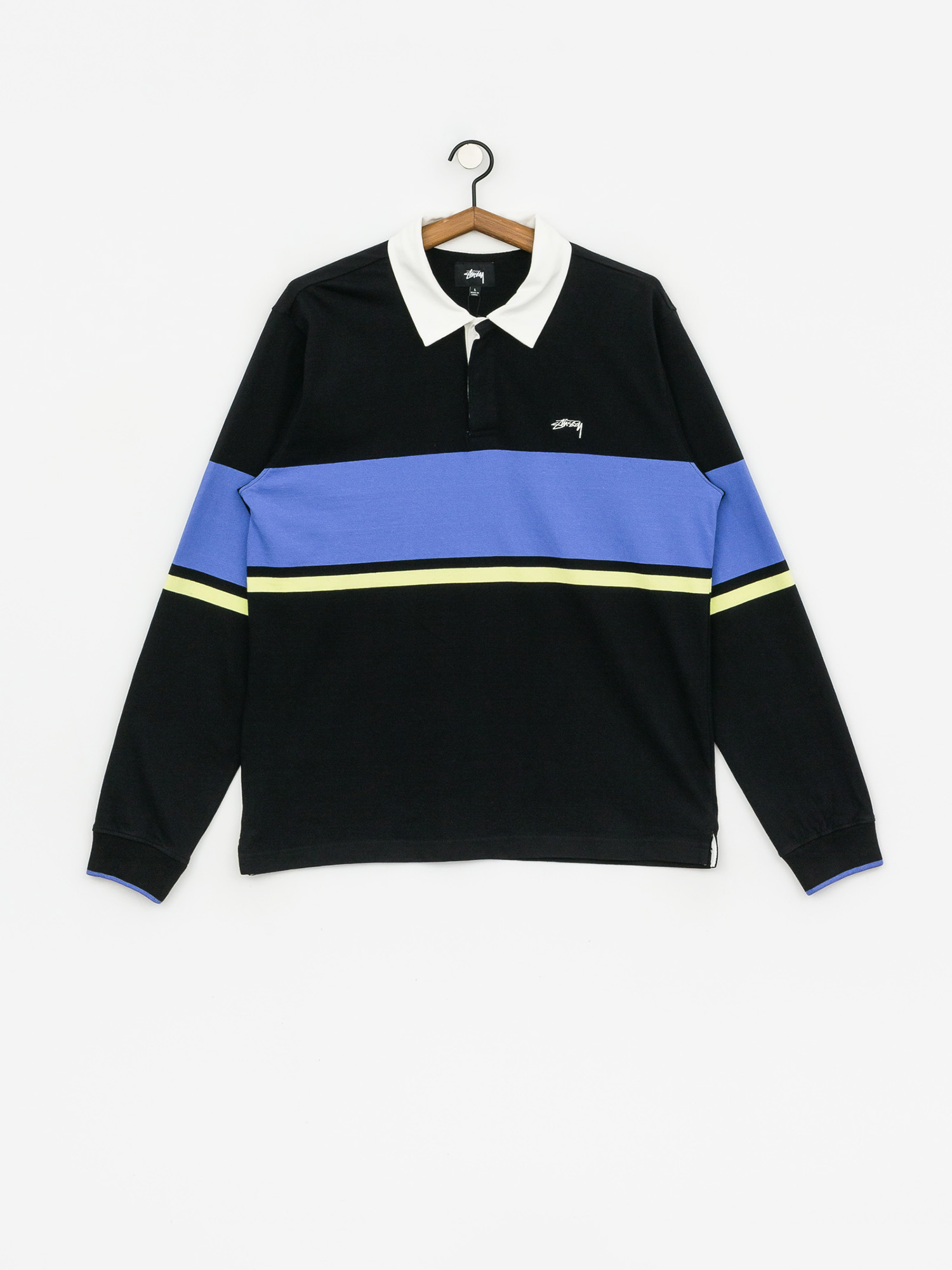 Longsleeve Stussy Justin Rugby (black)