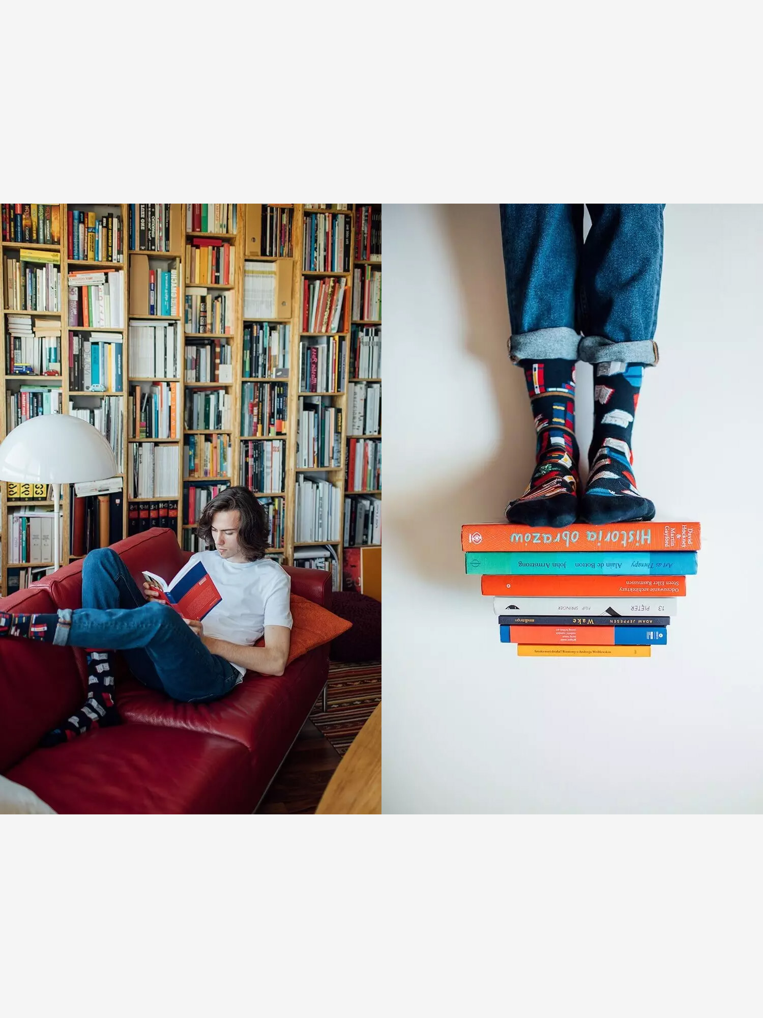 Skarpetki Many Mornings The Book Story (navy/red)