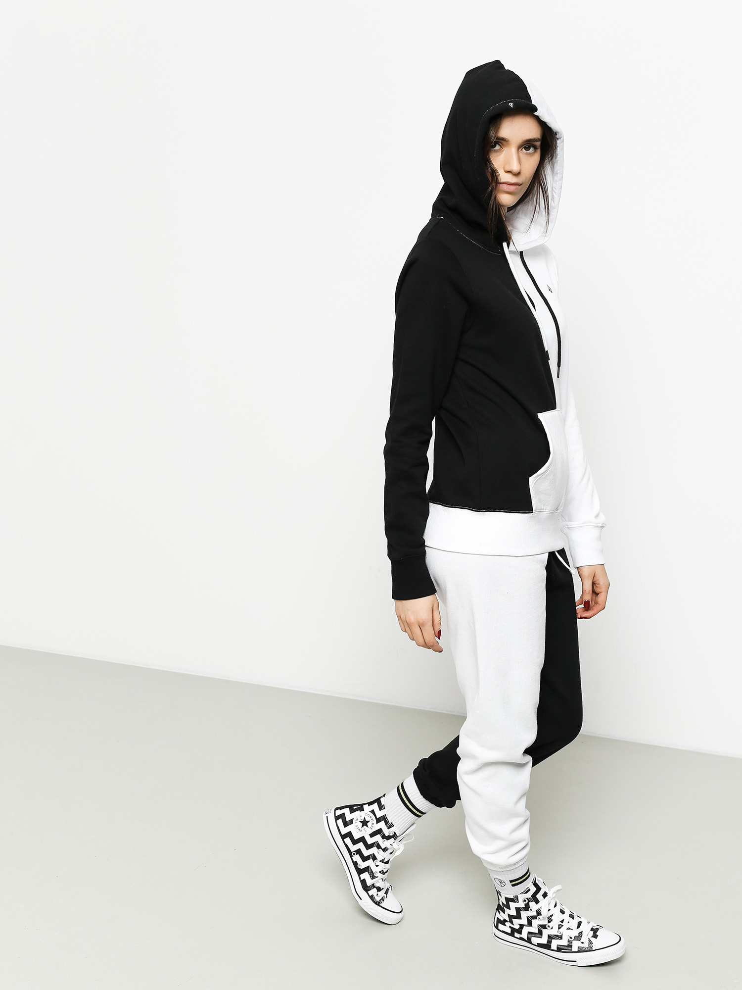 Spodnie Volcom Vol Stone Flc Wmn (black white)