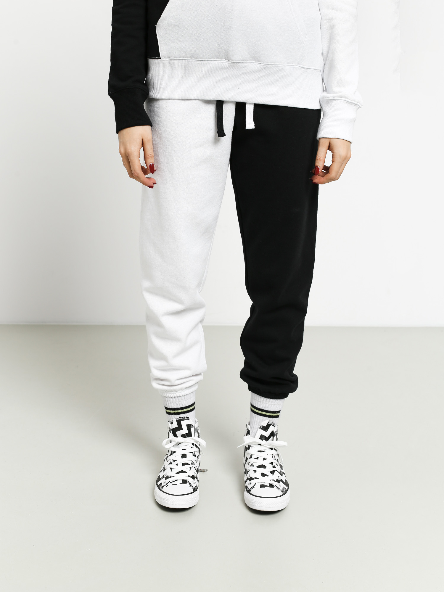 Spodnie Volcom Vol Stone Flc Wmn (black white)