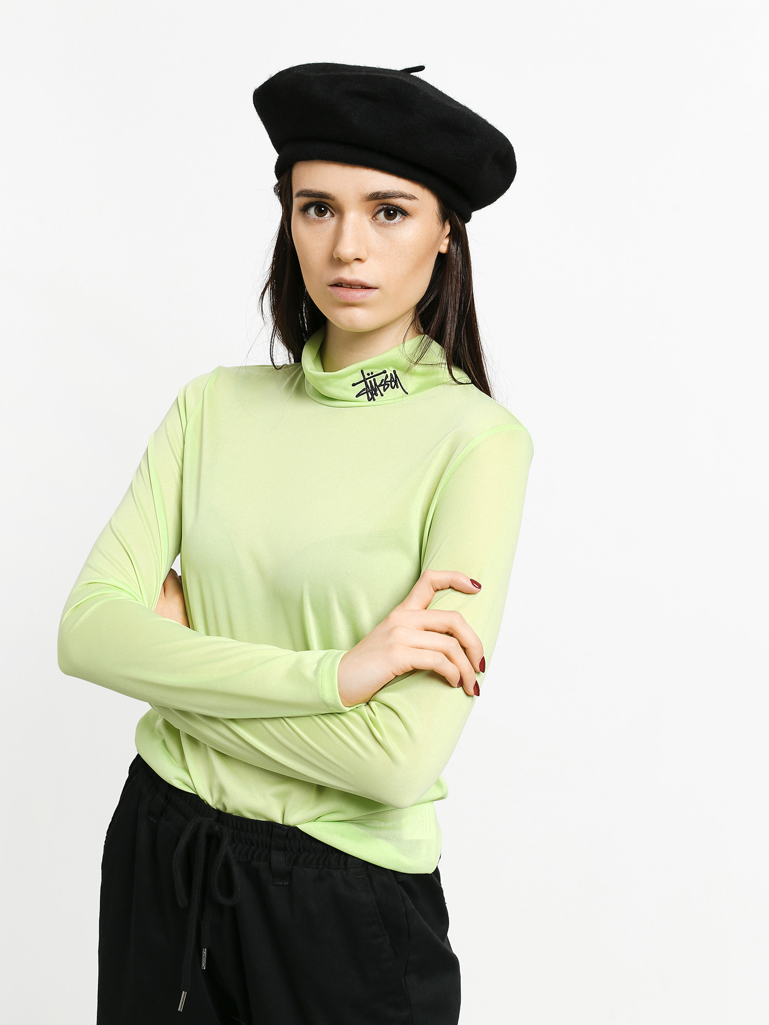 Longsleeve Stussy Monty Tissue Mock Neck Wmn (lime)