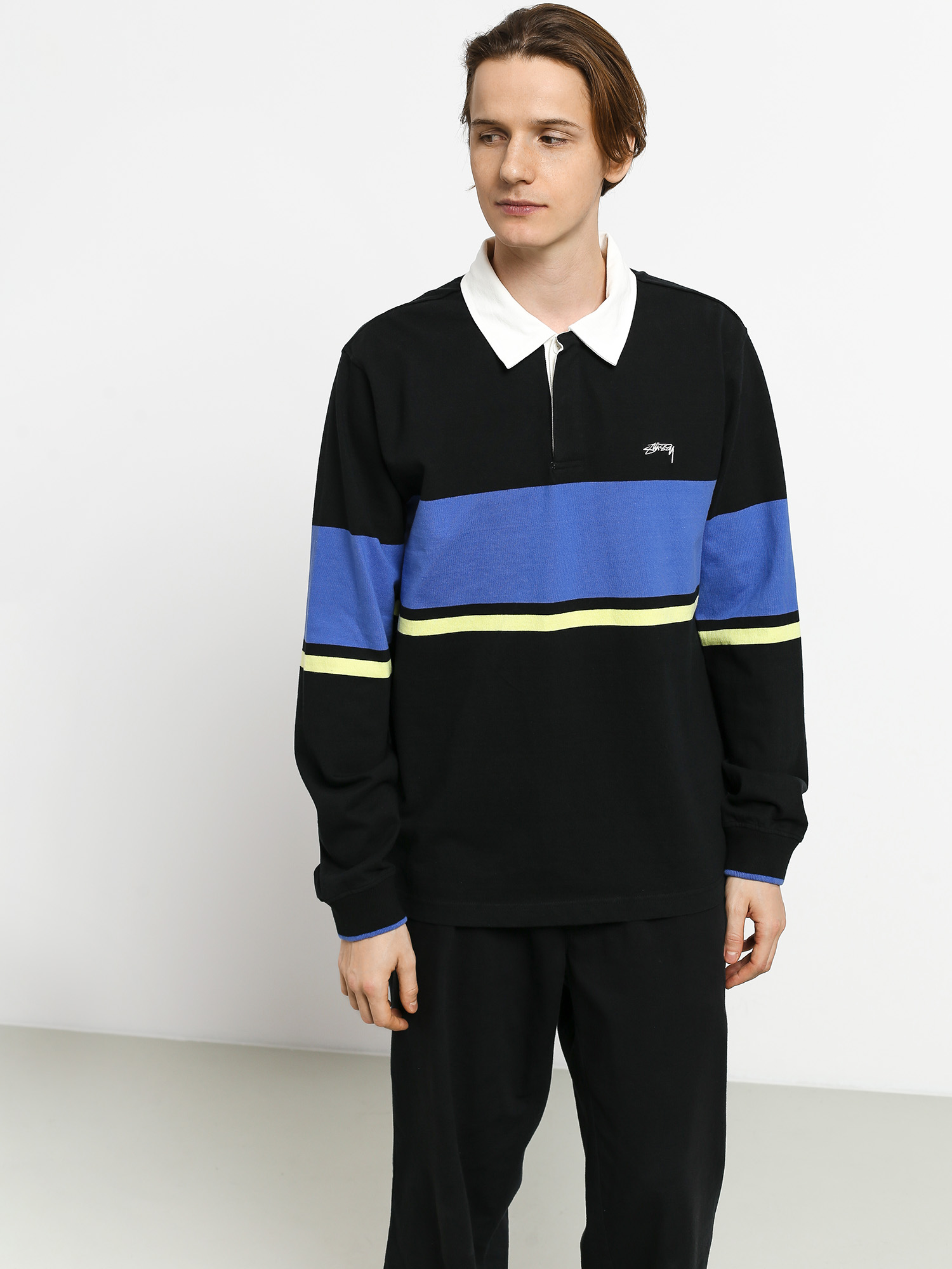 Longsleeve Stussy Justin Rugby (black)