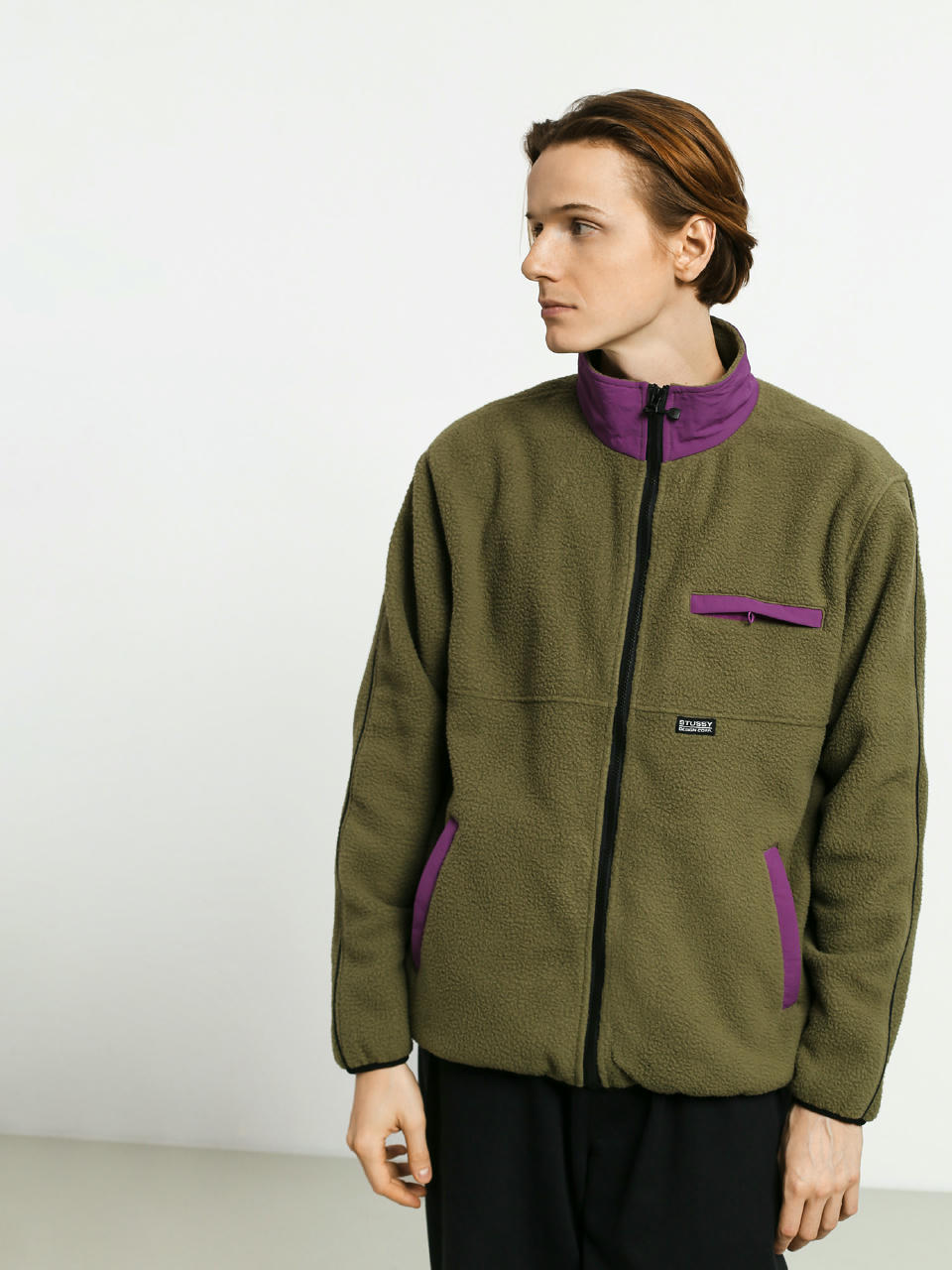 Kurtka Stussy Nylon Mock Neck (olive)