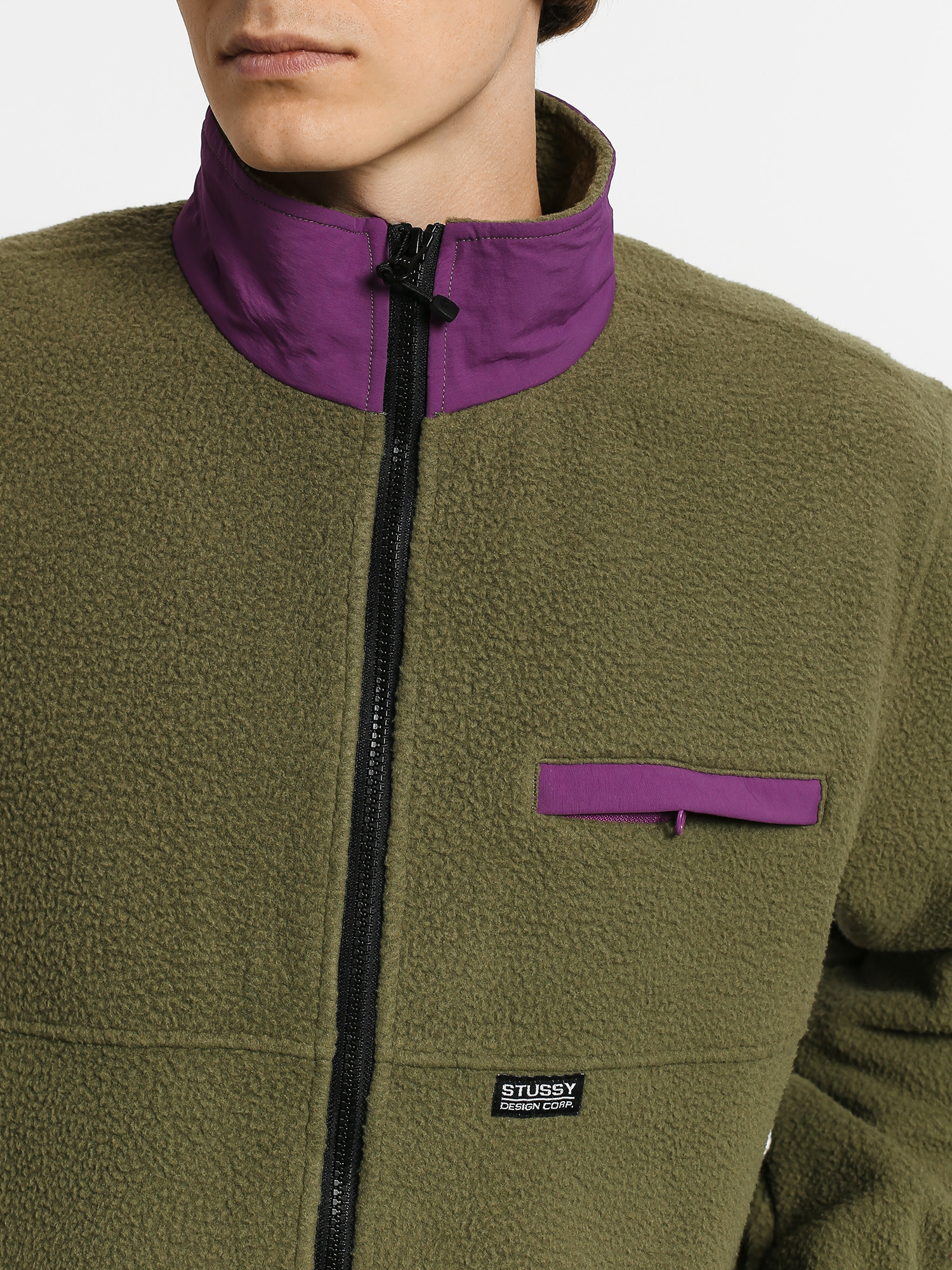 Kurtka Stussy Nylon Mock Neck (olive)