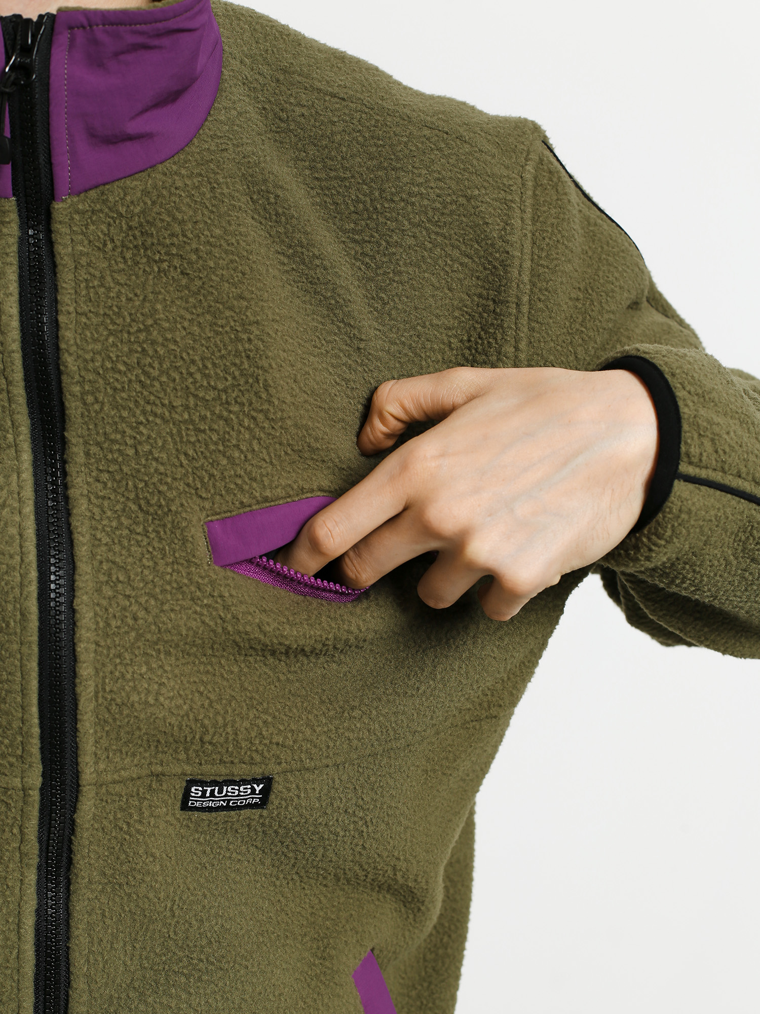 Kurtka Stussy Nylon Mock Neck (olive)