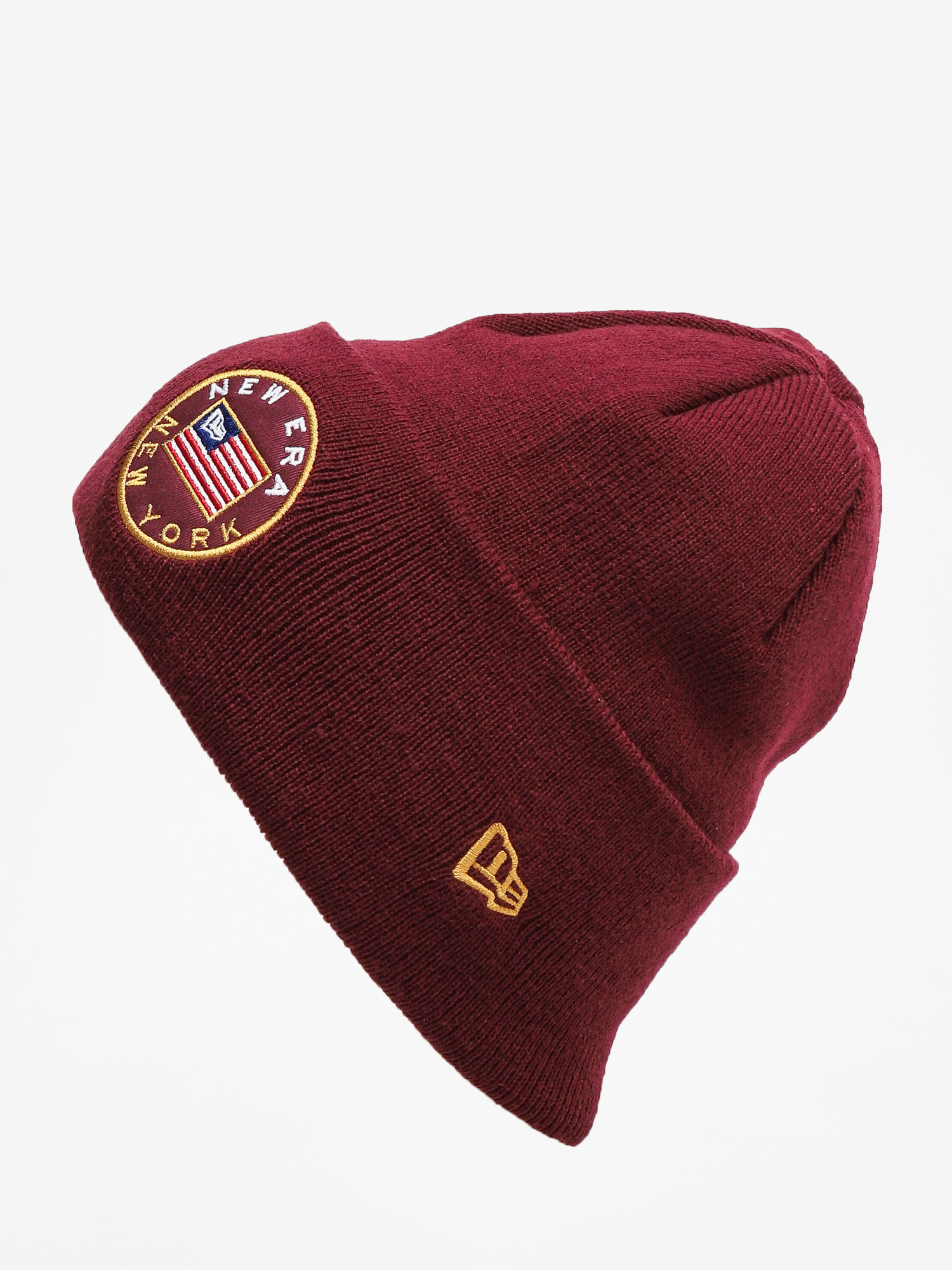 Czapka zimowa New Era Flagged Cuff Knit (maroon)