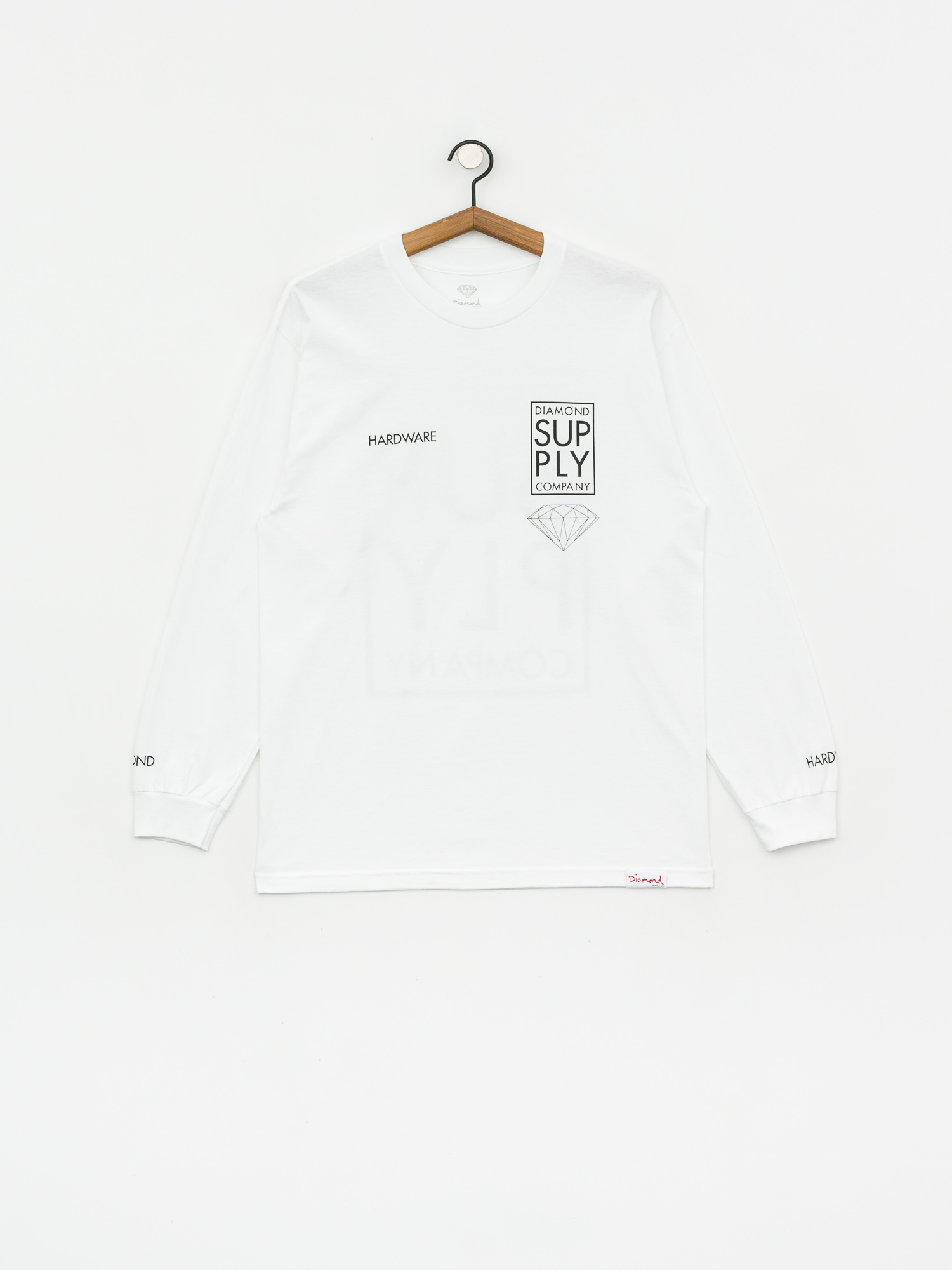 Longsleeve Diamond Supply Co. Stacked Type (white)