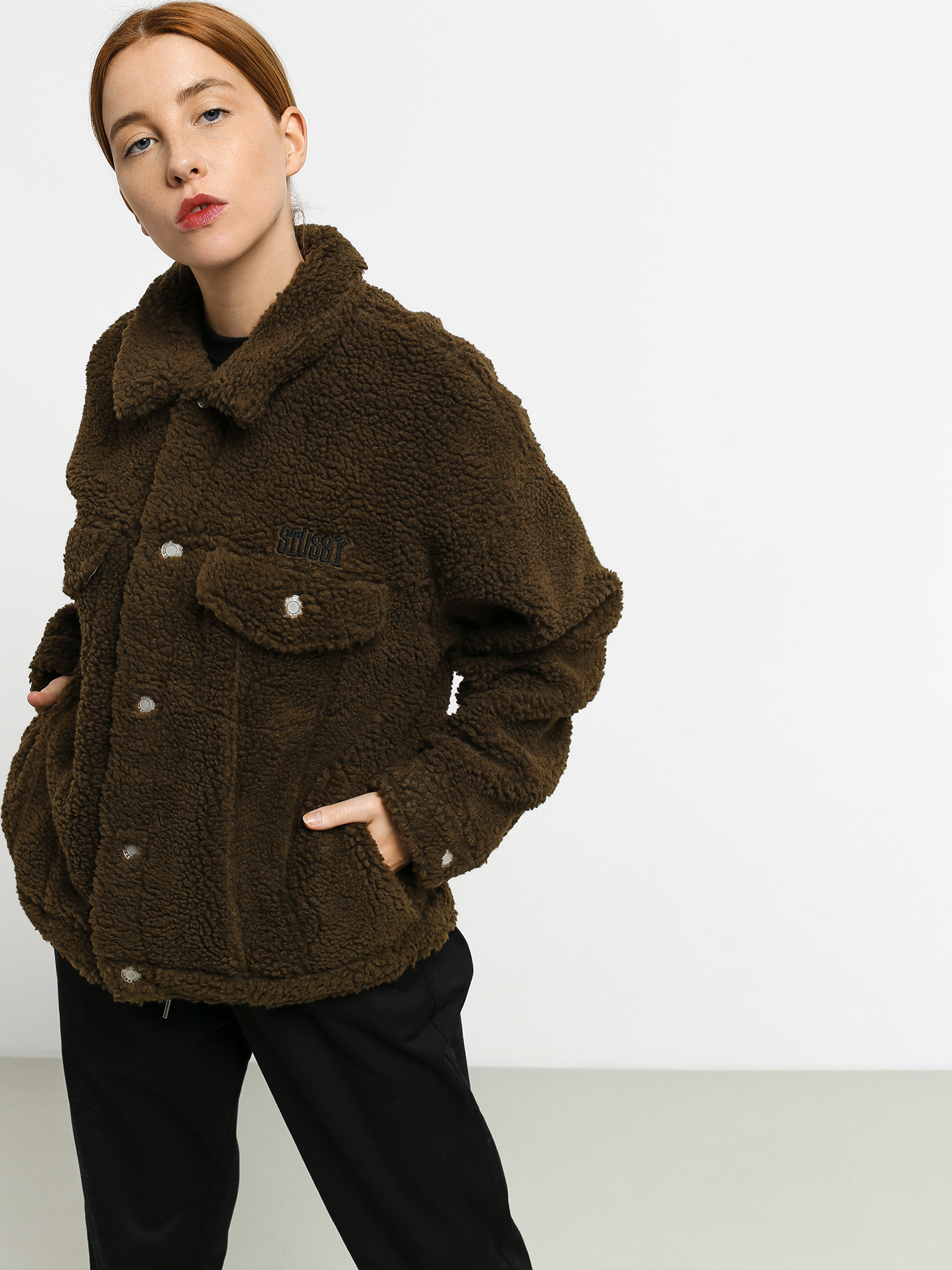 Kurtka Stussy Taryn Sherpa Trucker Wmn (brown)