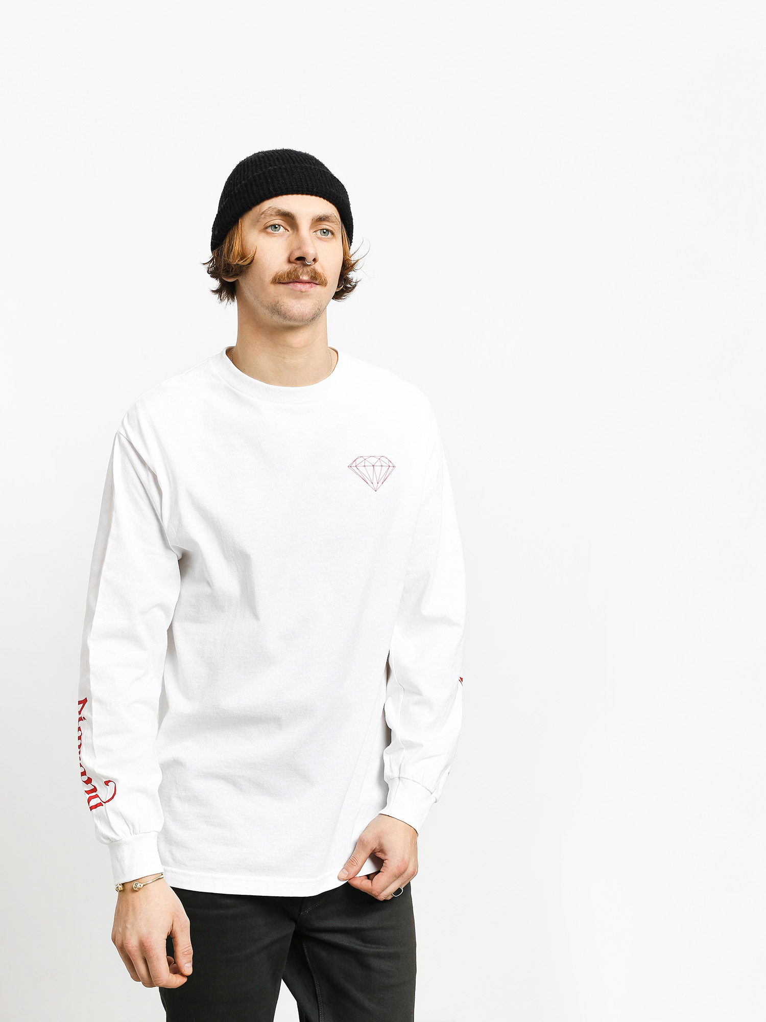 Longsleeve Diamond Supply Co. Double Read (white)