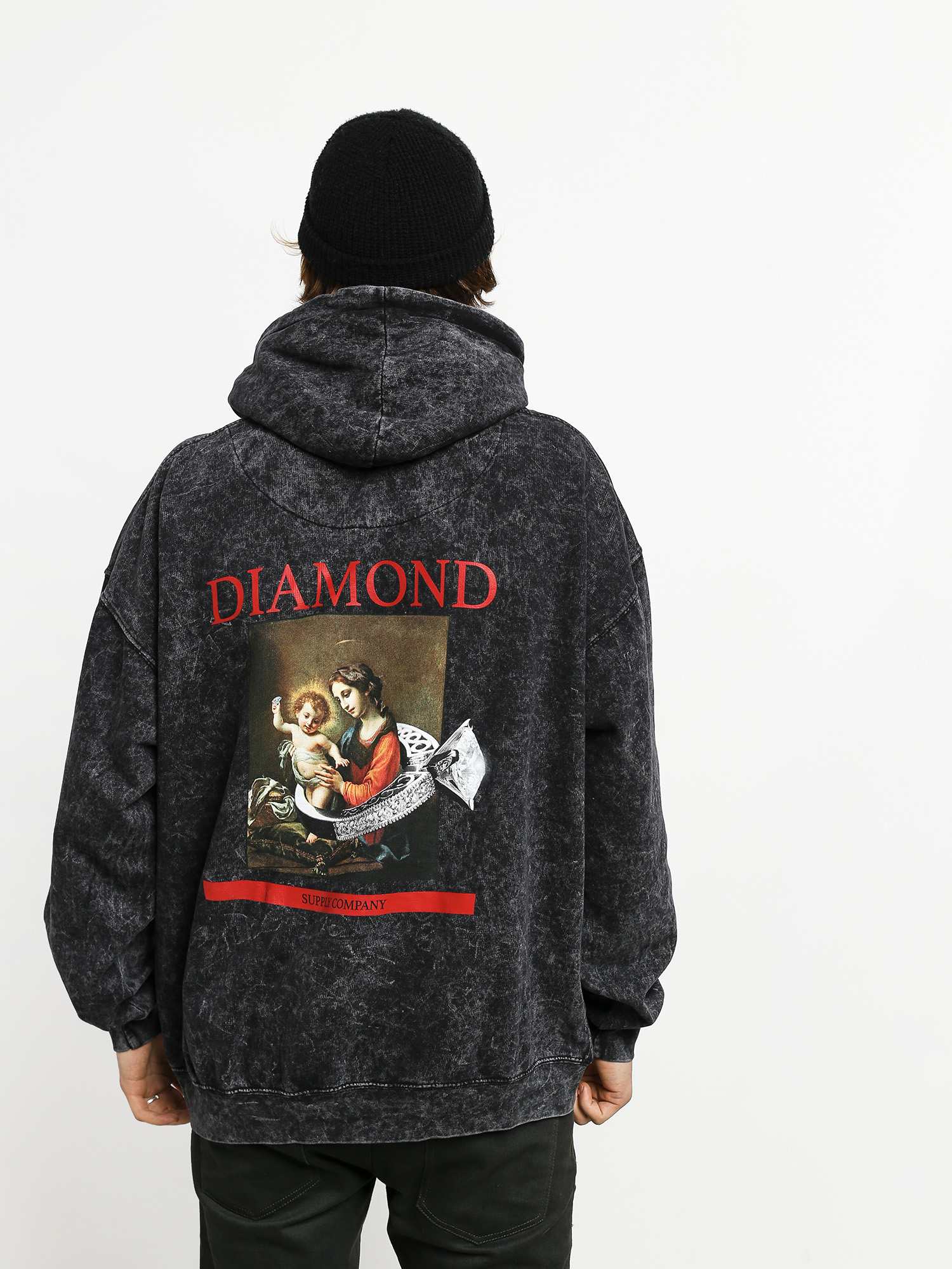 Bluza z kapturem Diamond Supply Co. 13Th Century Mineral Wash HD (black)
