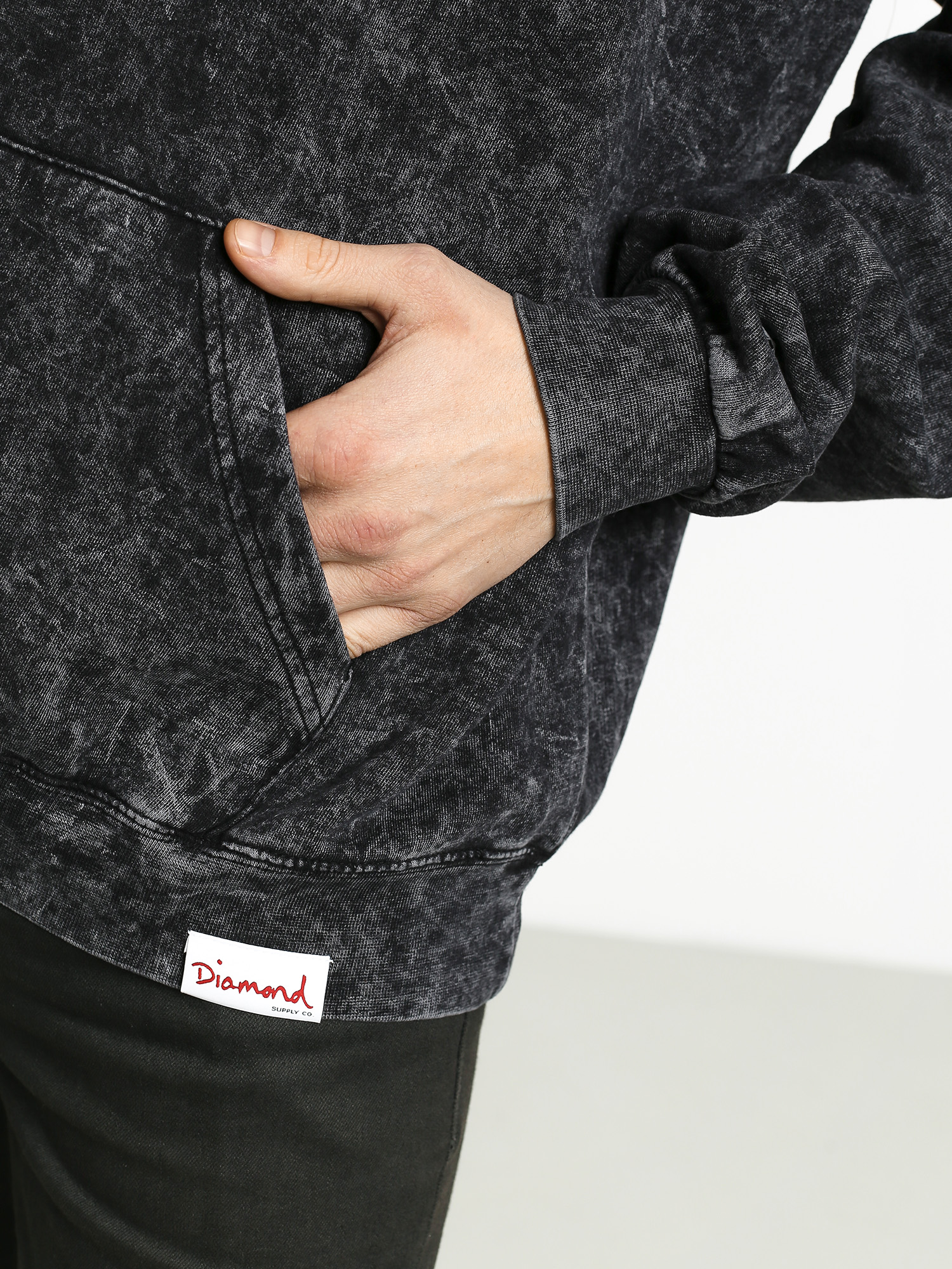 Bluza z kapturem Diamond Supply Co. 13Th Century Mineral Wash HD (black)