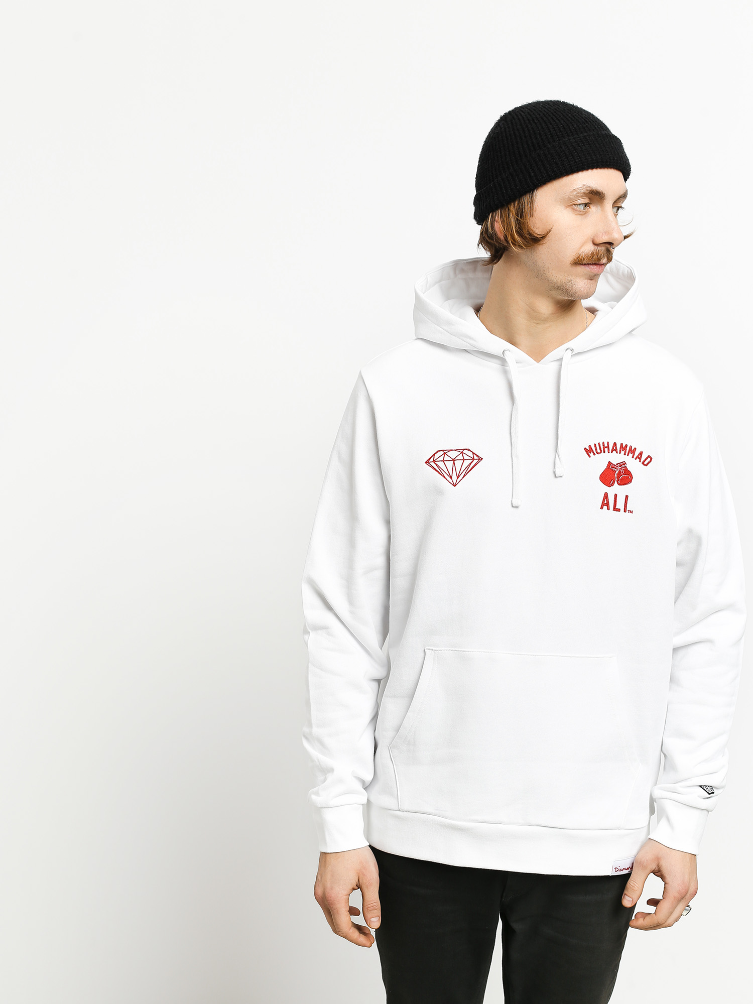 Bluza z kapturem Diamond Supply Co. Dmnd X Muhammad Ali Fight HD (white)