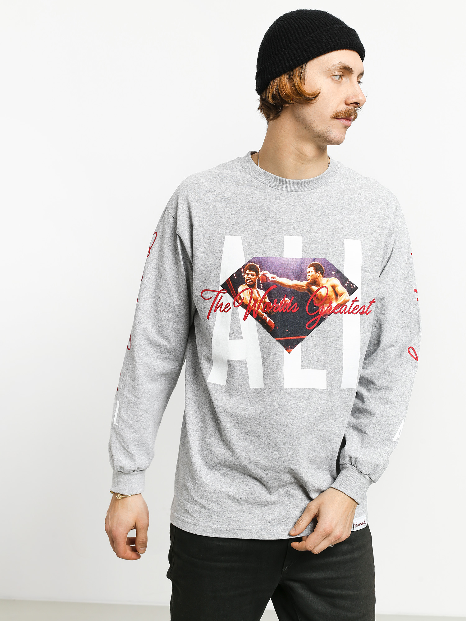 Longsleeve Diamond Supply Co. Dmnd X Muhammad Ali Ali Sign (grey)