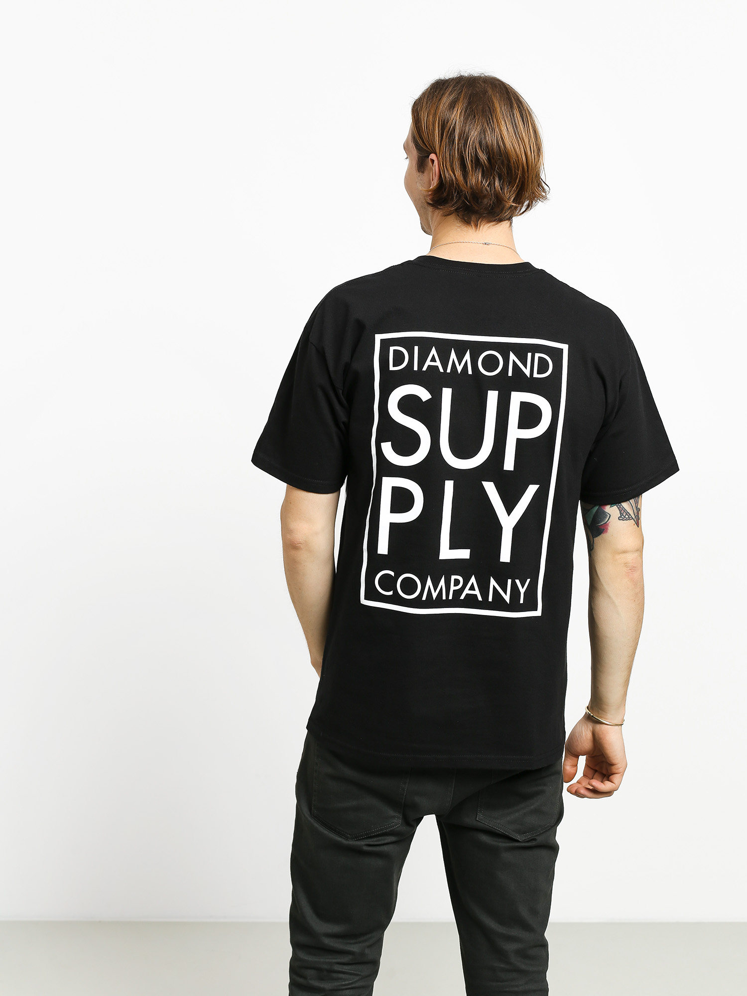 T-shirt Diamond Supply Co. Stacked Type (black)