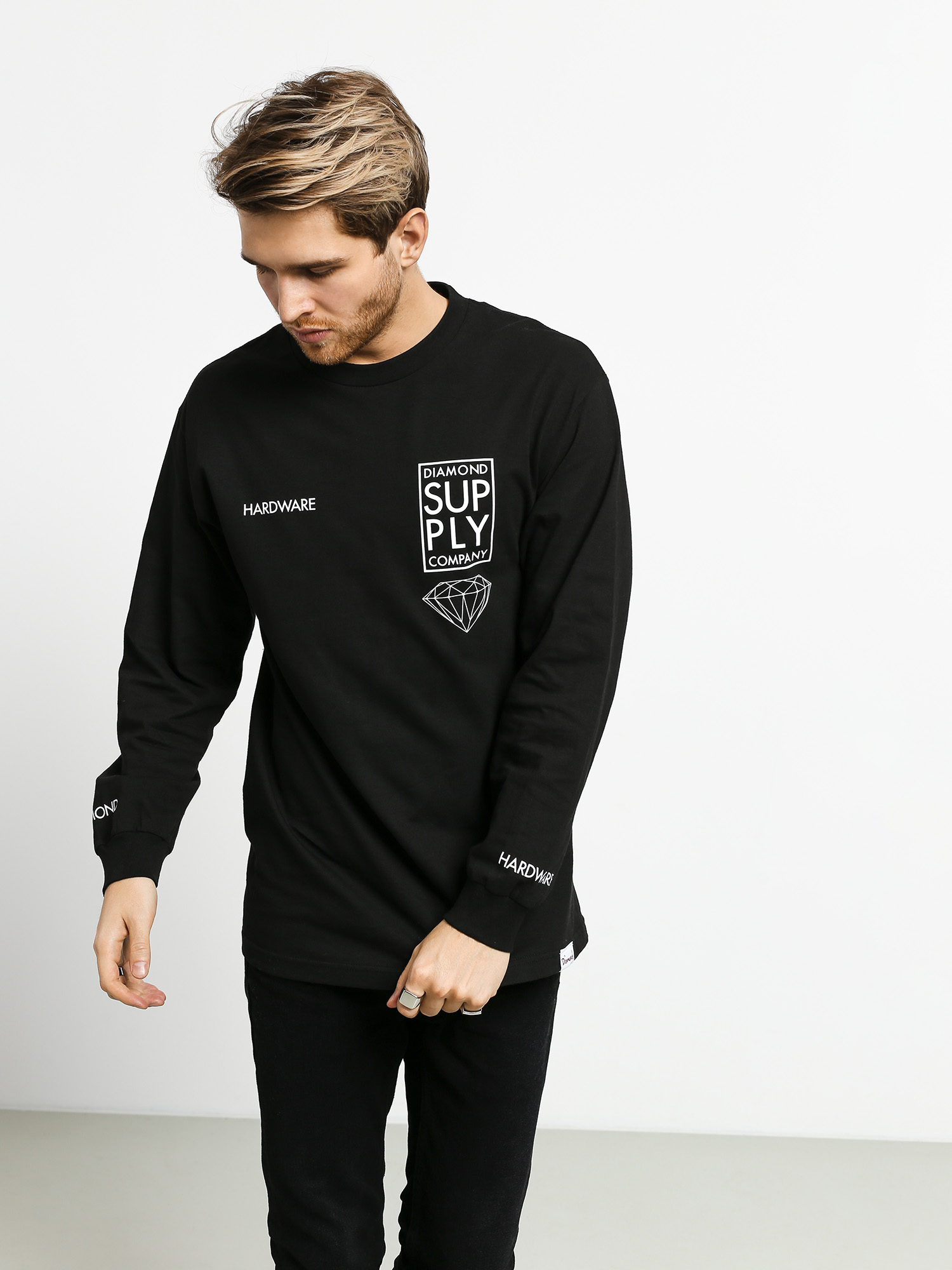 Longsleeve Diamond Supply Co. Stacked Type (black)