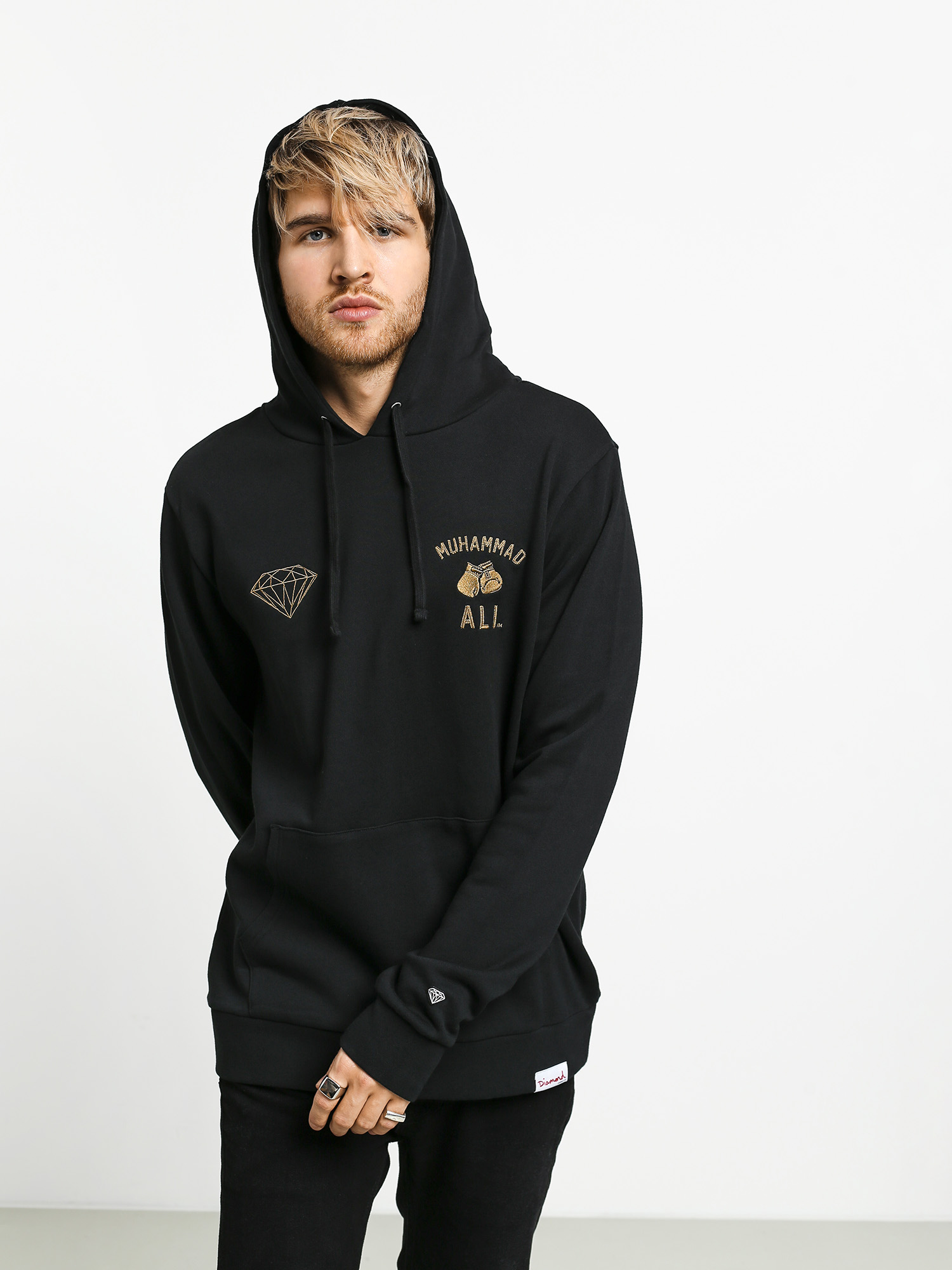 Bluza z kapturem Diamond Supply Co. Dmnd X Muhammad Ali Fight HD (black)