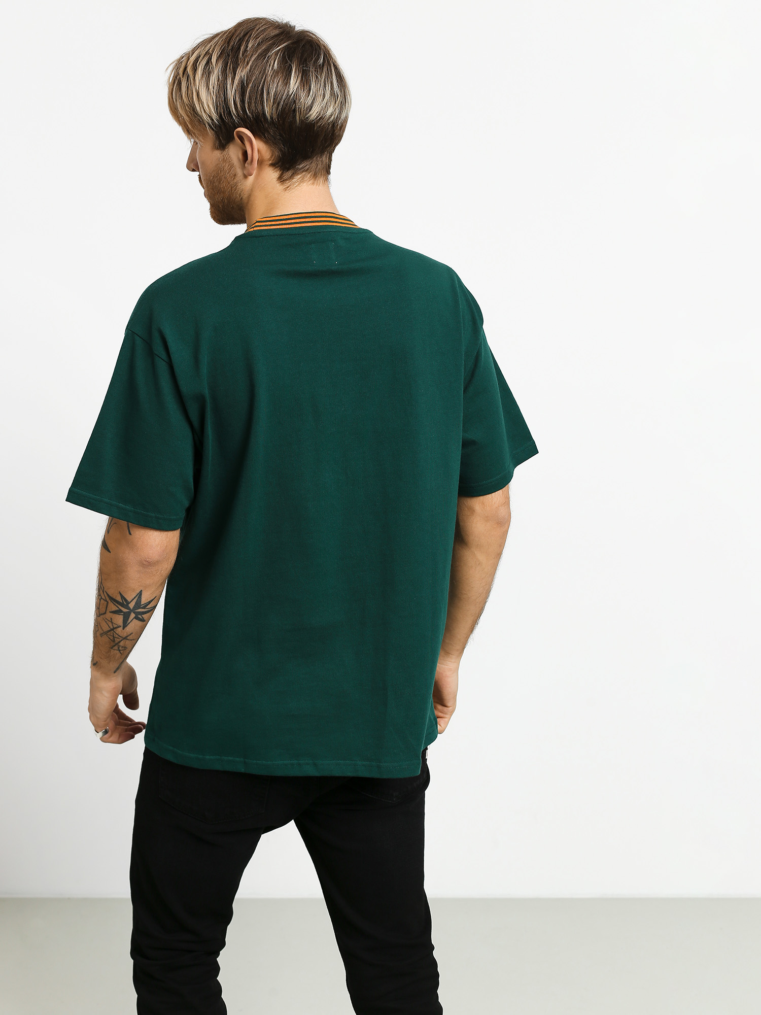 T-shirt Polar Skate Striped Rib (dark green)