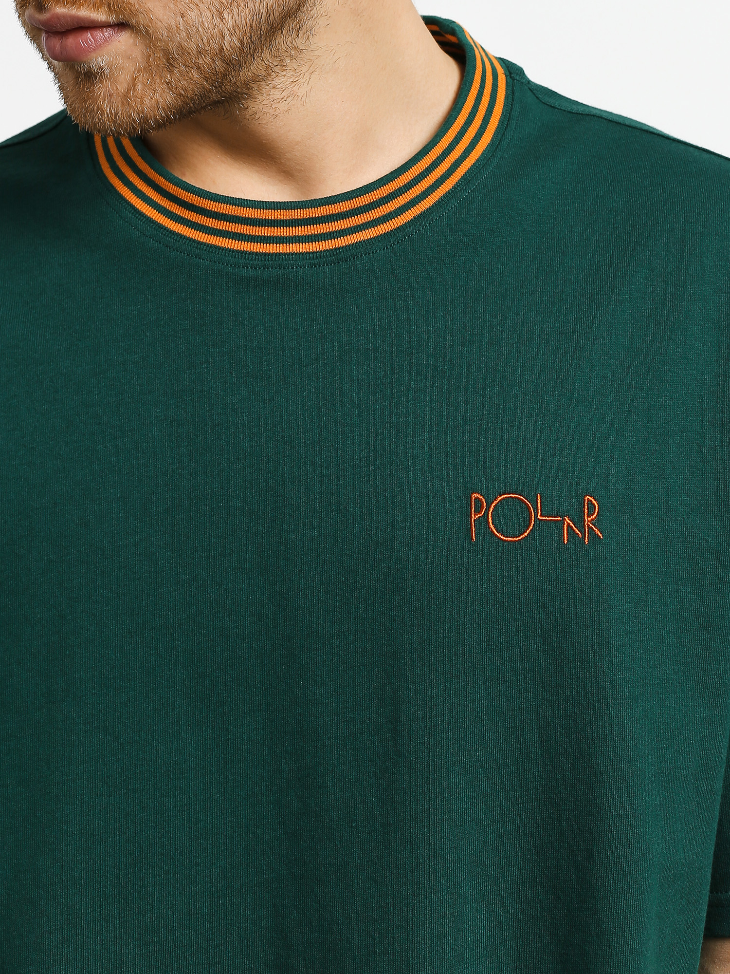 T-shirt Polar Skate Striped Rib (dark green)