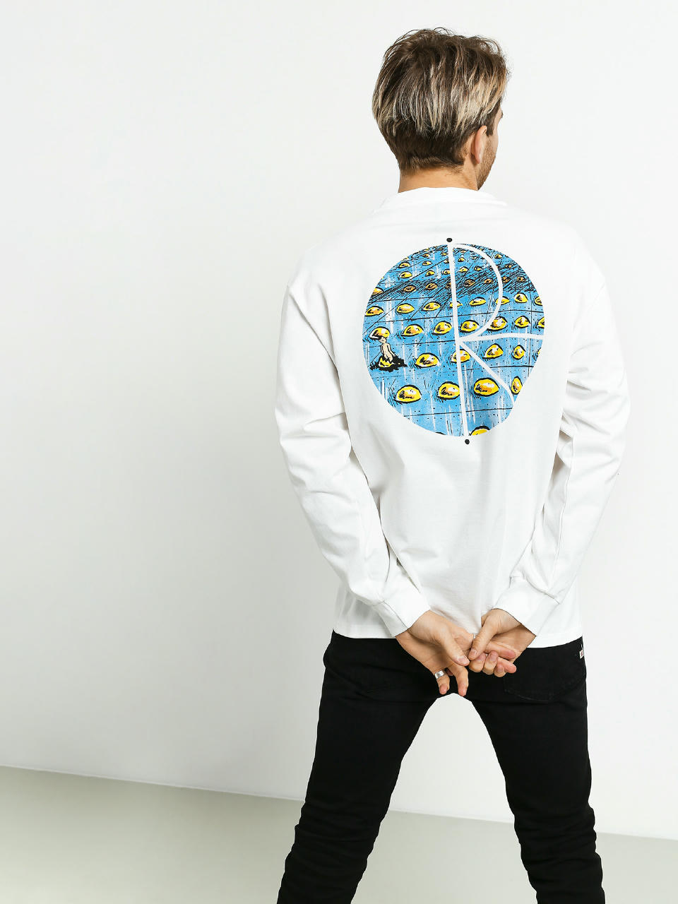 Longsleeve Polar Skate Dragons Nest FIll Logo (white)