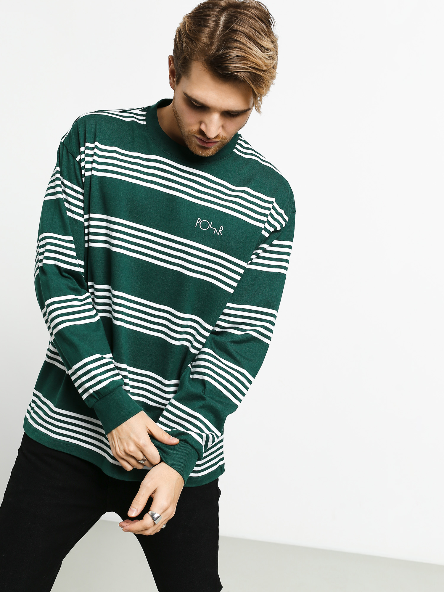 Longsleeve Polar Skate Striped (dark green)