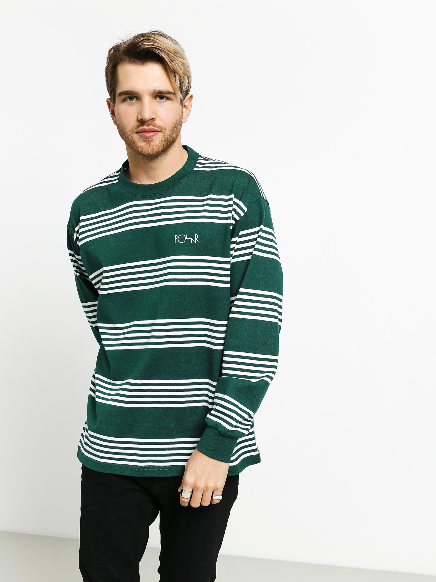 Longsleeve Polar Skate Striped (dark green)