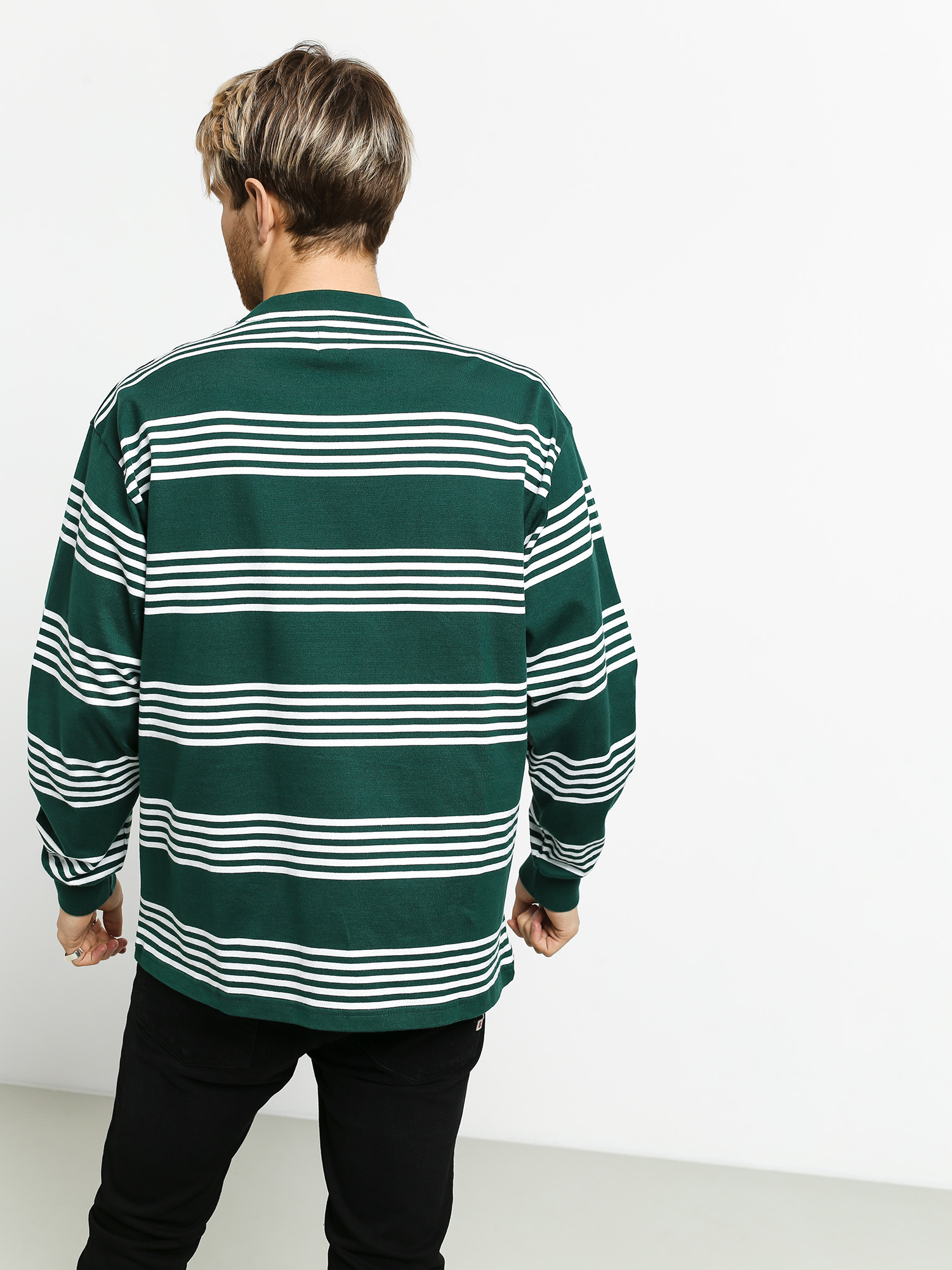 Longsleeve Polar Skate Striped (dark green)